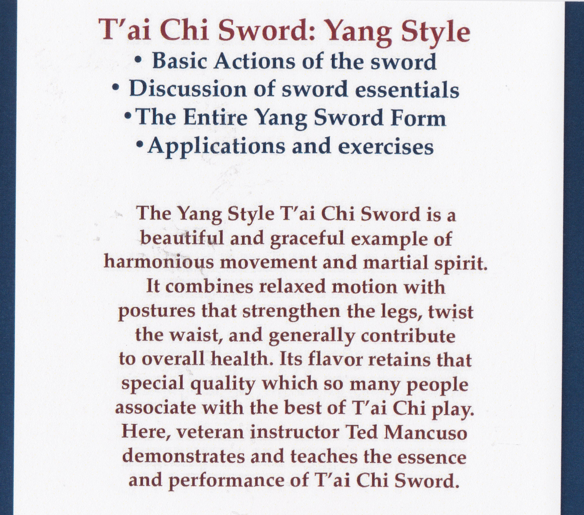 The Tai Chi Sword DVD by Ted Mancuso