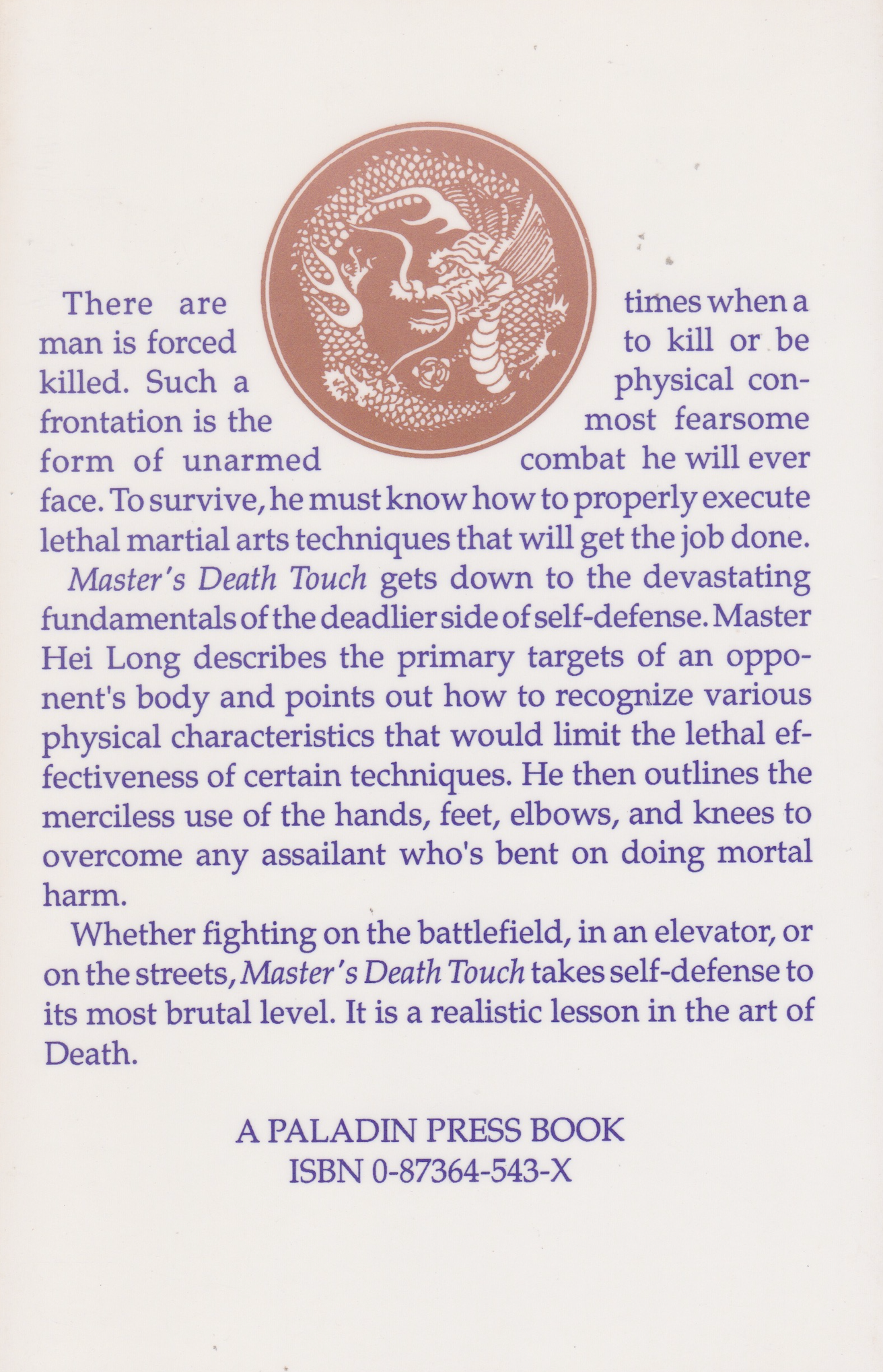 Master's Death Touch: Unarmed Killing Techniques Book by Hei Long