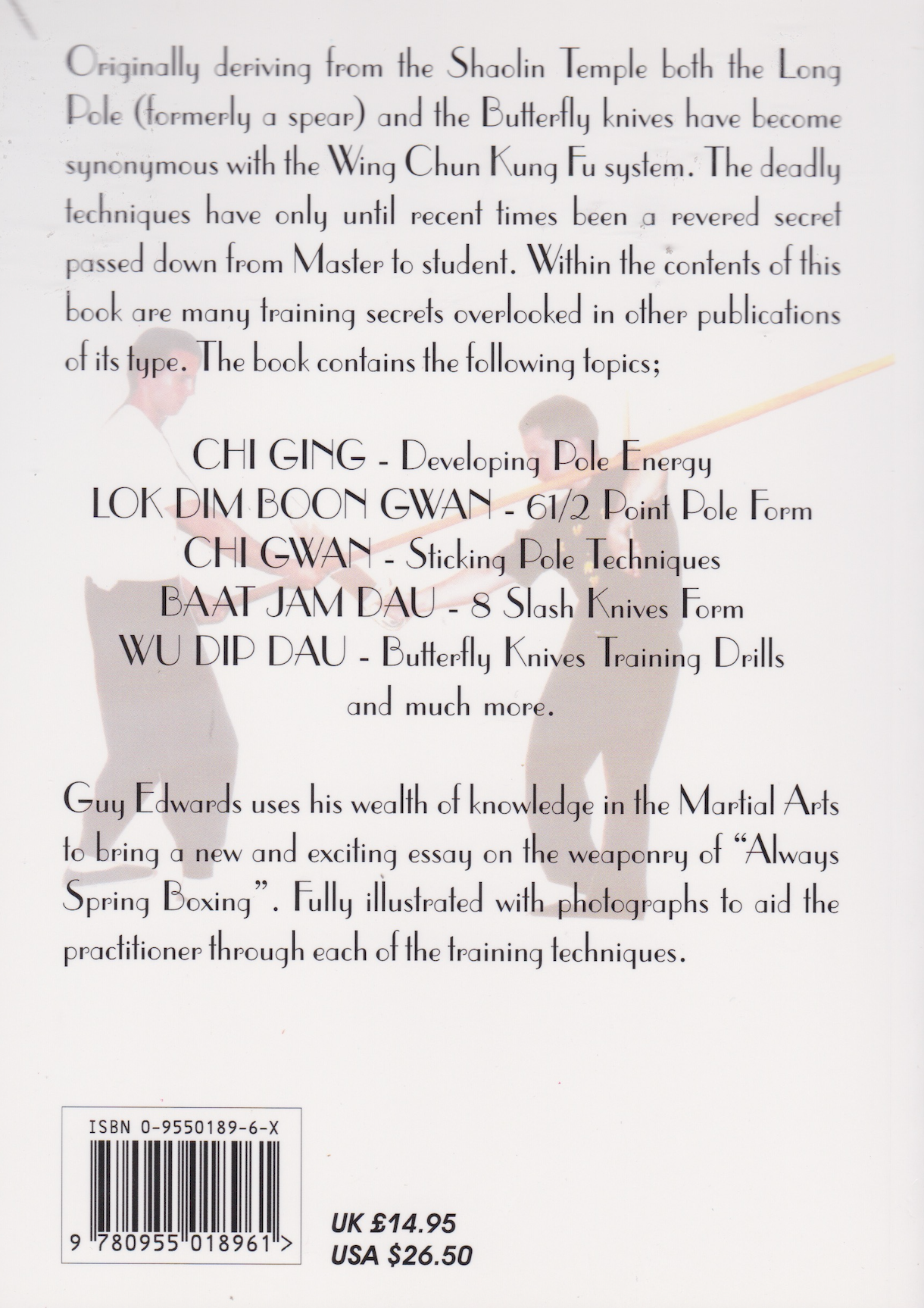 Wing Chun Long Pole and Butterfly Knives Book by Guy Edwards