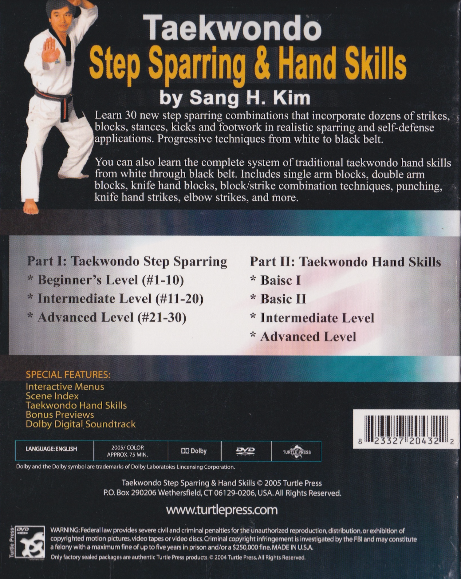 Taekwondo Step Sparring and Hand Skills DVD by Sang Kim