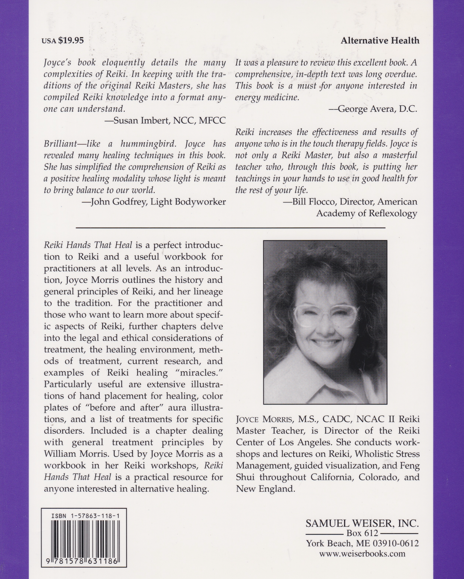 Reiki: Hands That Heal Book by Joyce Morris & William Morris (Preowned)