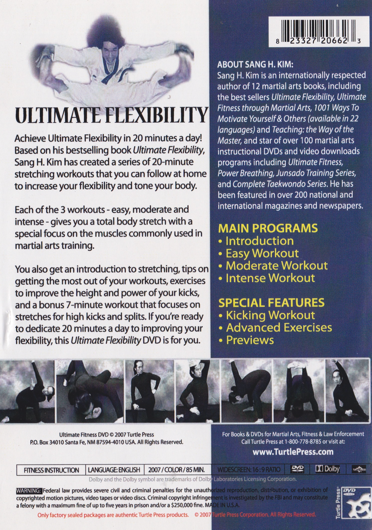 Ultimate Flexibility: Stretching for Martial Arts DVD by Sang Kim (Preowned)