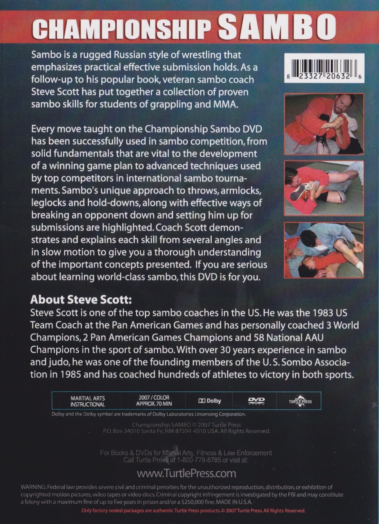 Championship Sambo Submissions & Ground Fighting DVD by Steve Scott