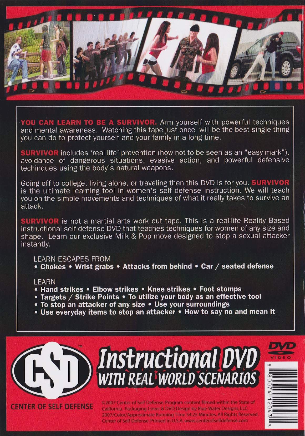 Learn to be a Survivor: Rape Defense & Self Awareness Training DVD