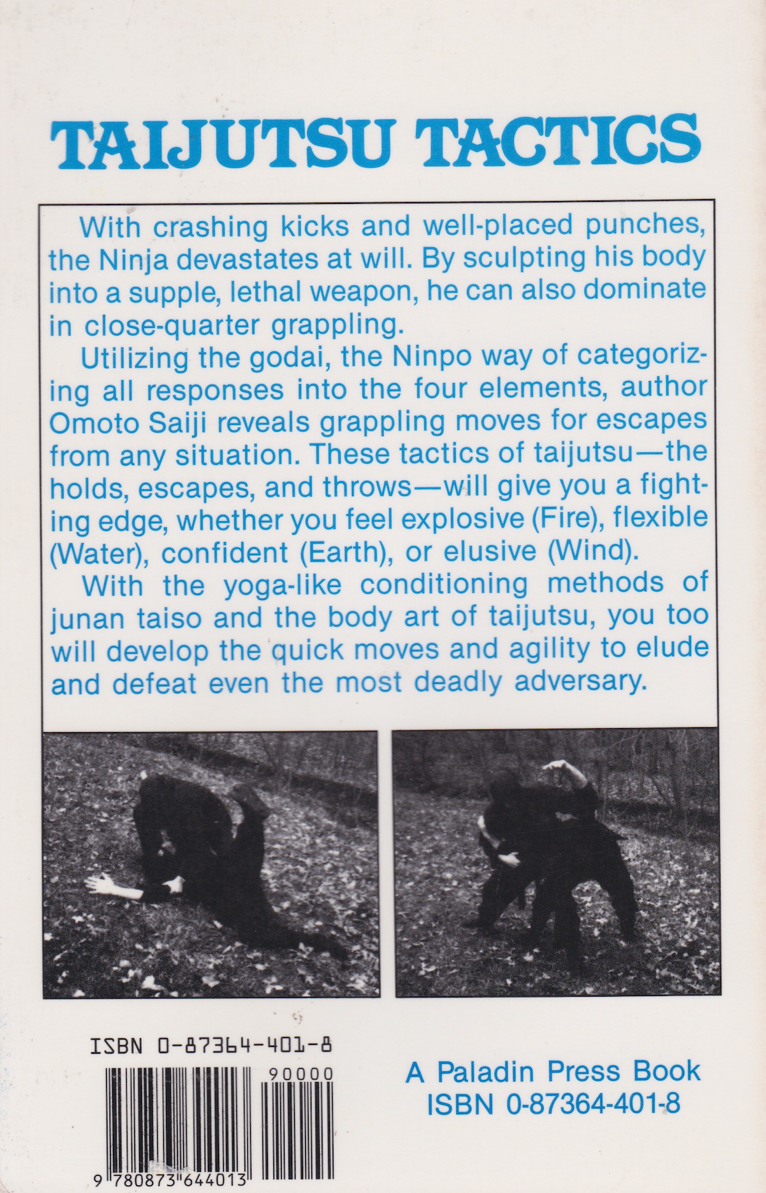 Taijutsu Tactics Ninja Close Quarter Grappling Book by Omoto Saiji (Preowned)