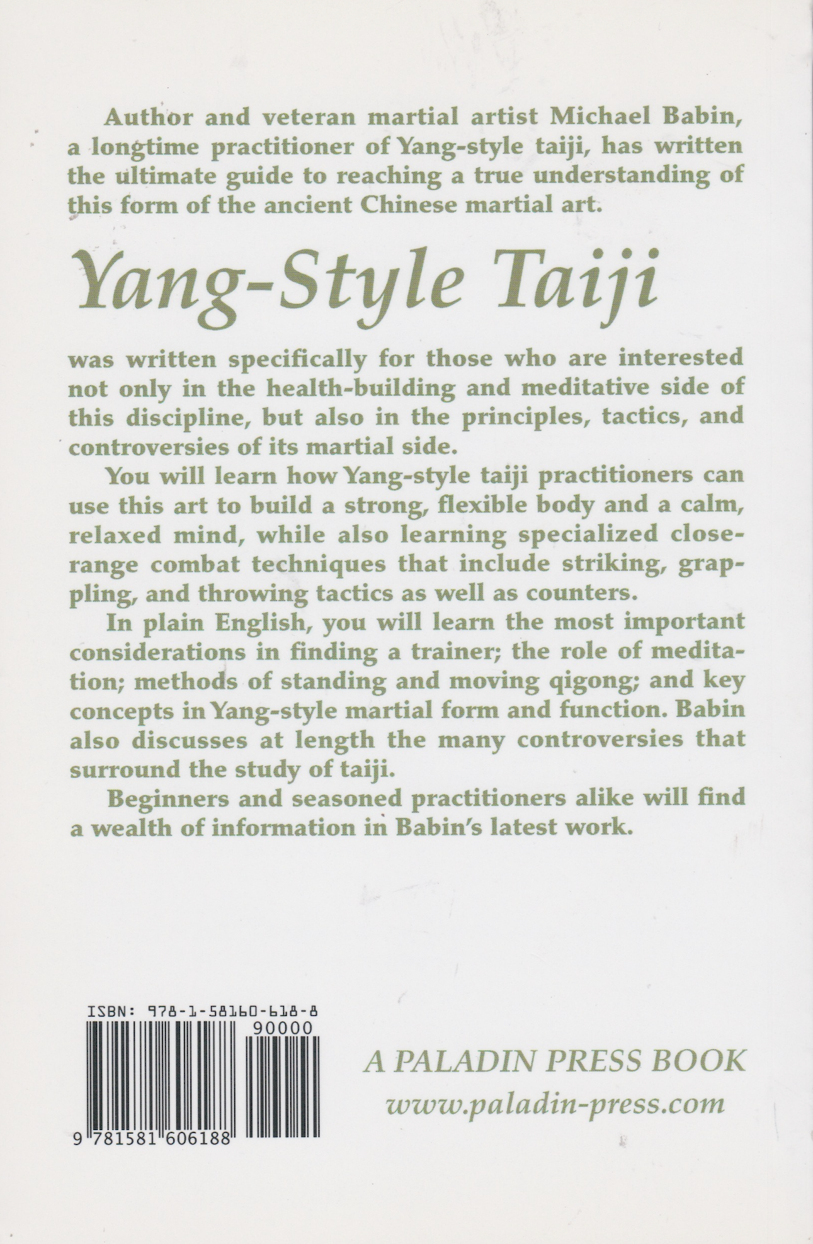 Yang-Style Taiji Book by Michael Babin