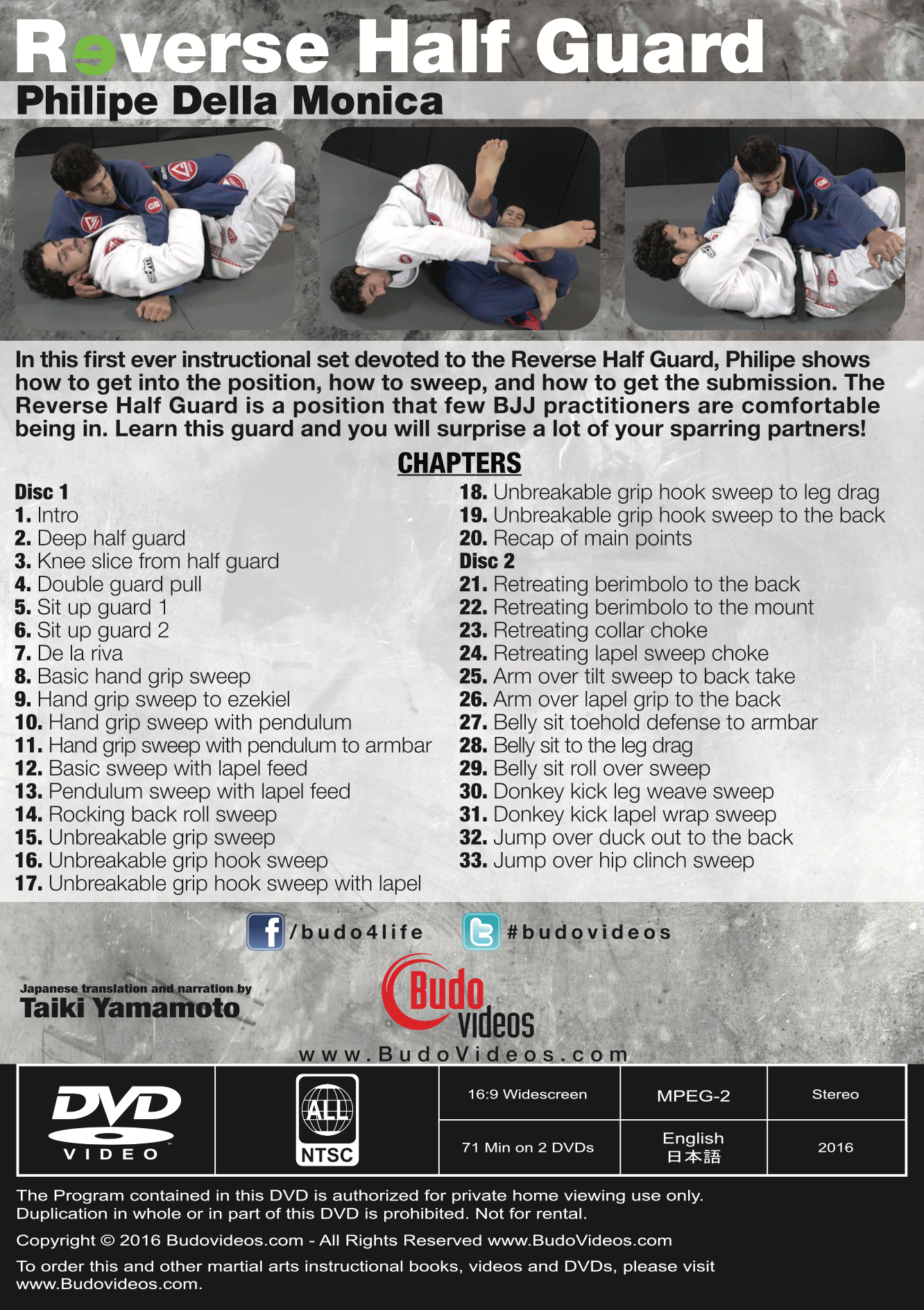 Juego de DVD Reverse Half Guard 2 de Philipe Della Monica