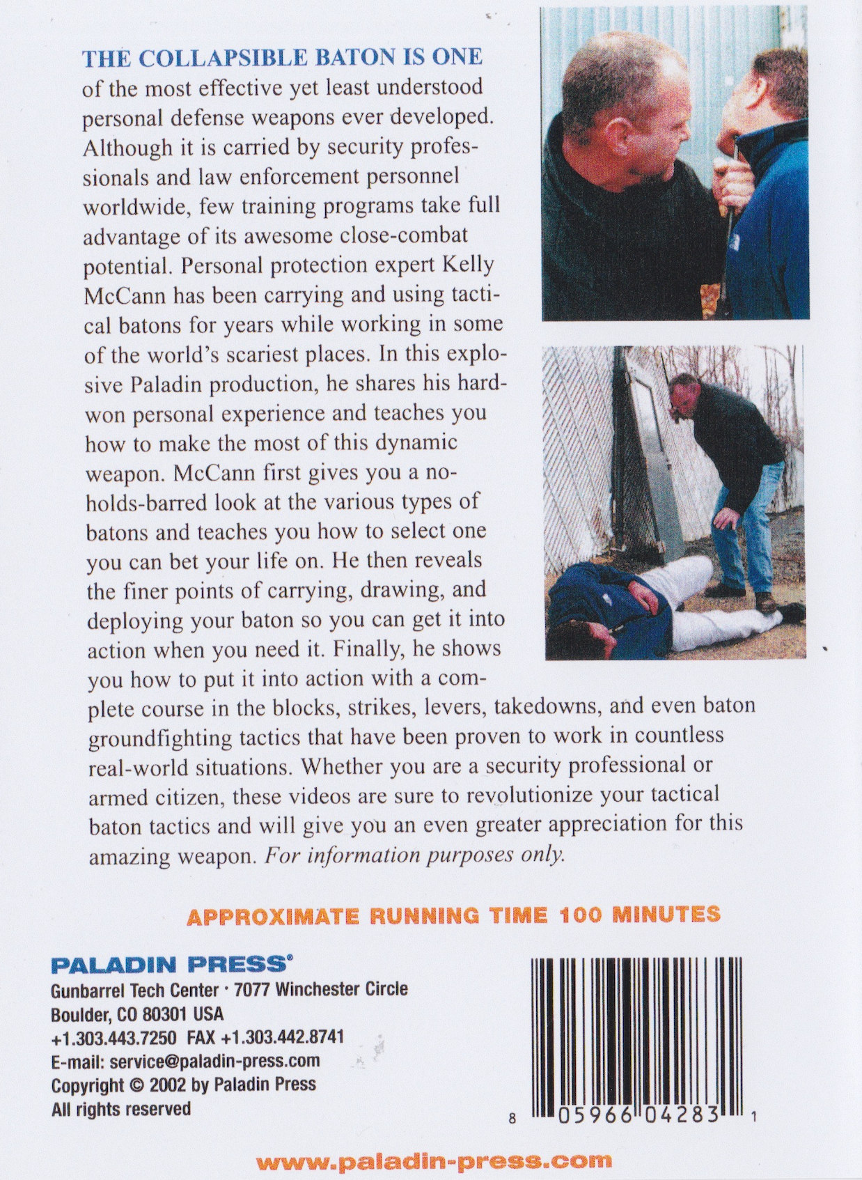 Collapsible Baton Tactics DVD by Kelly McCann (Preowned)