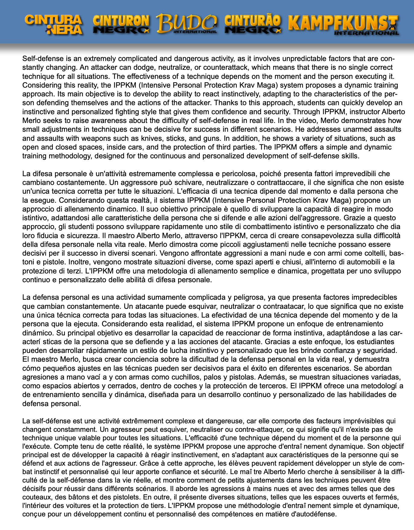 IPPKM Krav Maga DVD by Alberto Merlo