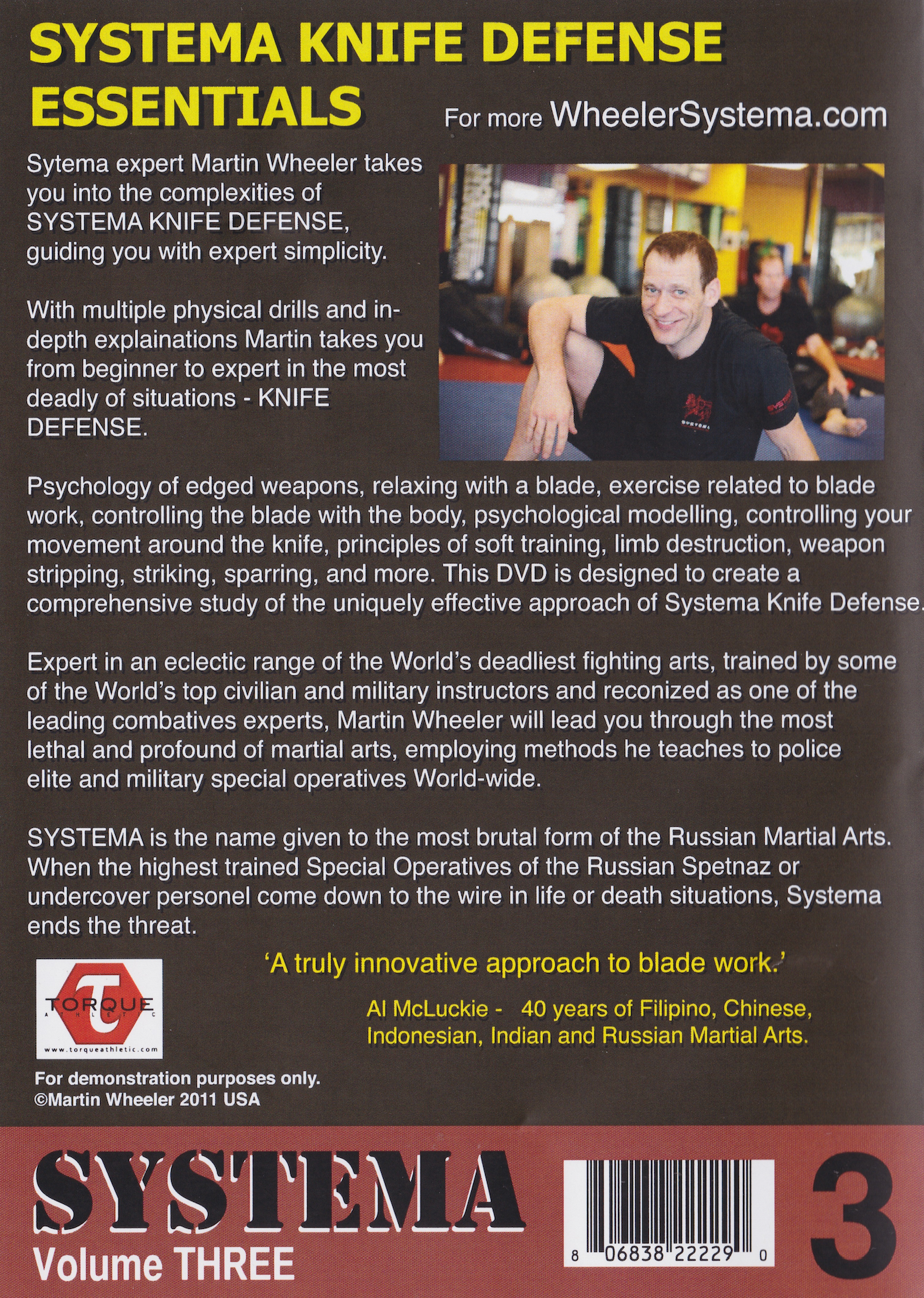 Systema Vol 3: Knife Defense Essentials DVD by Martin Wheeler (Preowned)