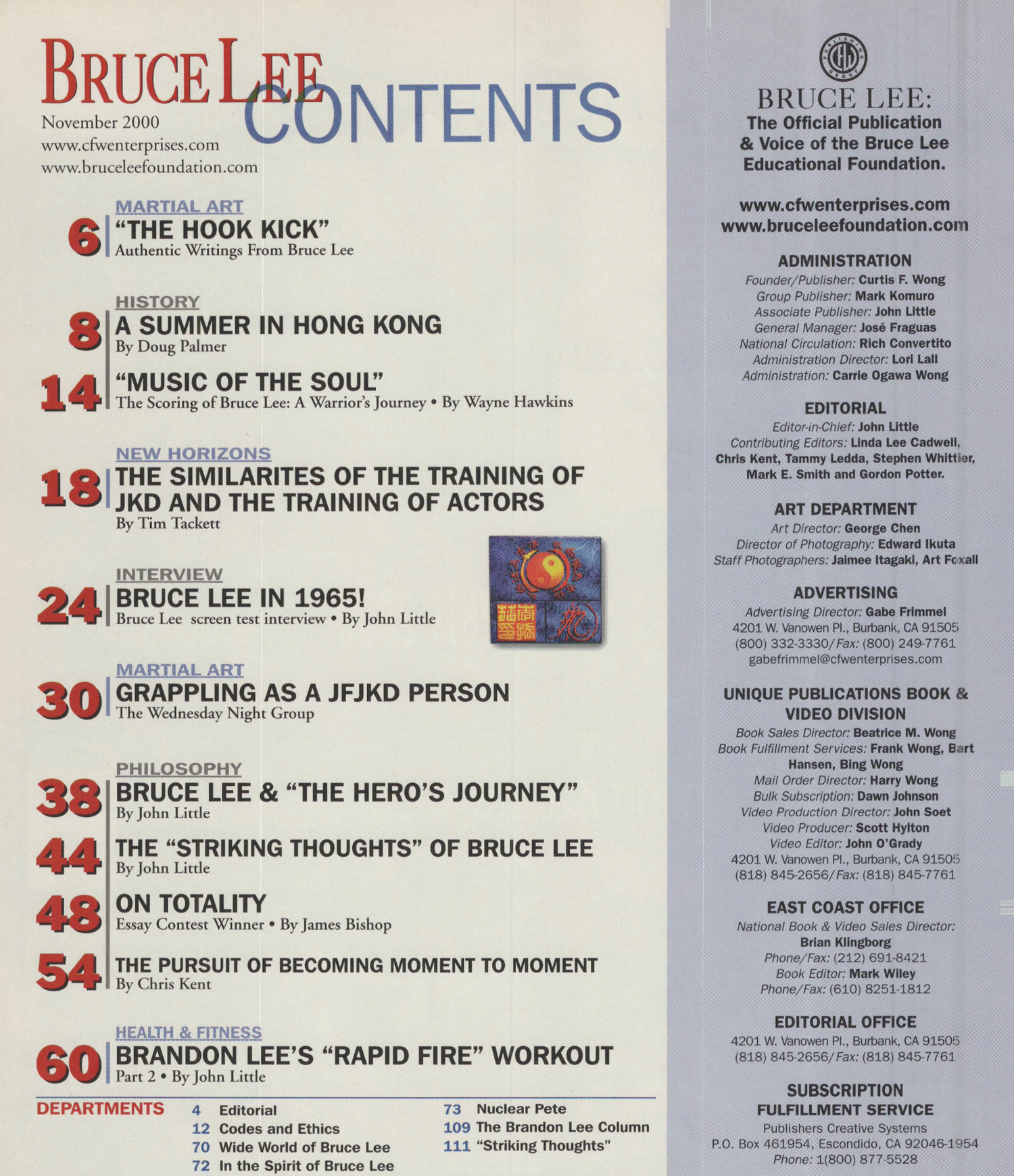 Bruce Lee: The Official Publication & Voice of the Jun Fan Jeet Kune Do Nucleus Nov 2000 (E-Book)