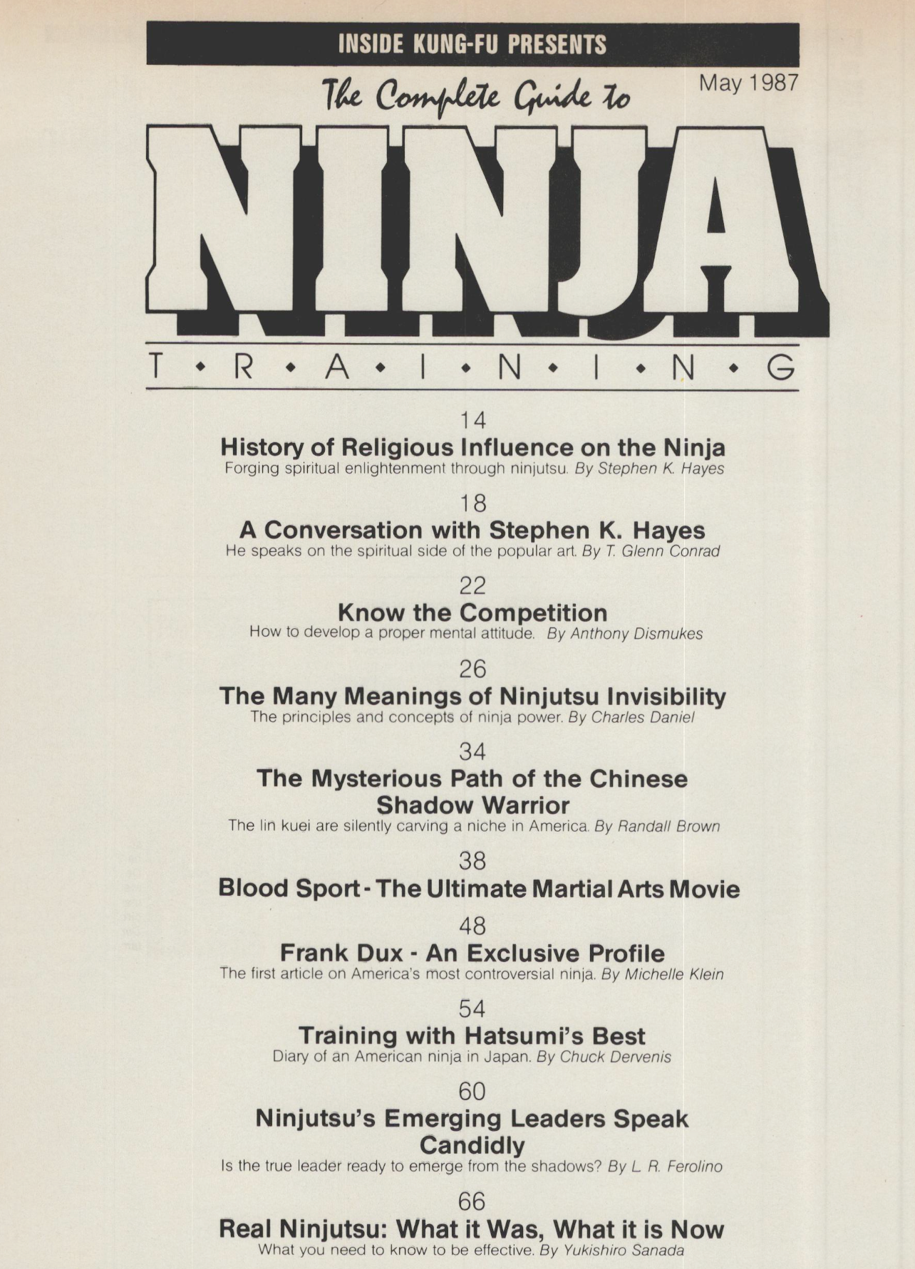 Complete Guide to Ninja Training Magazine May 1987 (E-Book)