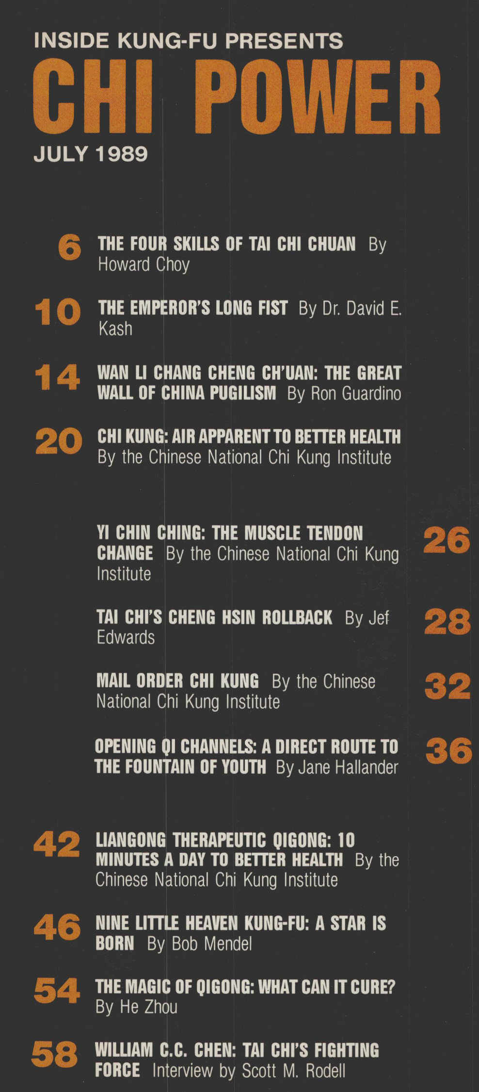 Inside Kung Fu Presents Complete Guide to Chi Power Magazine July 1989 (E-Book)