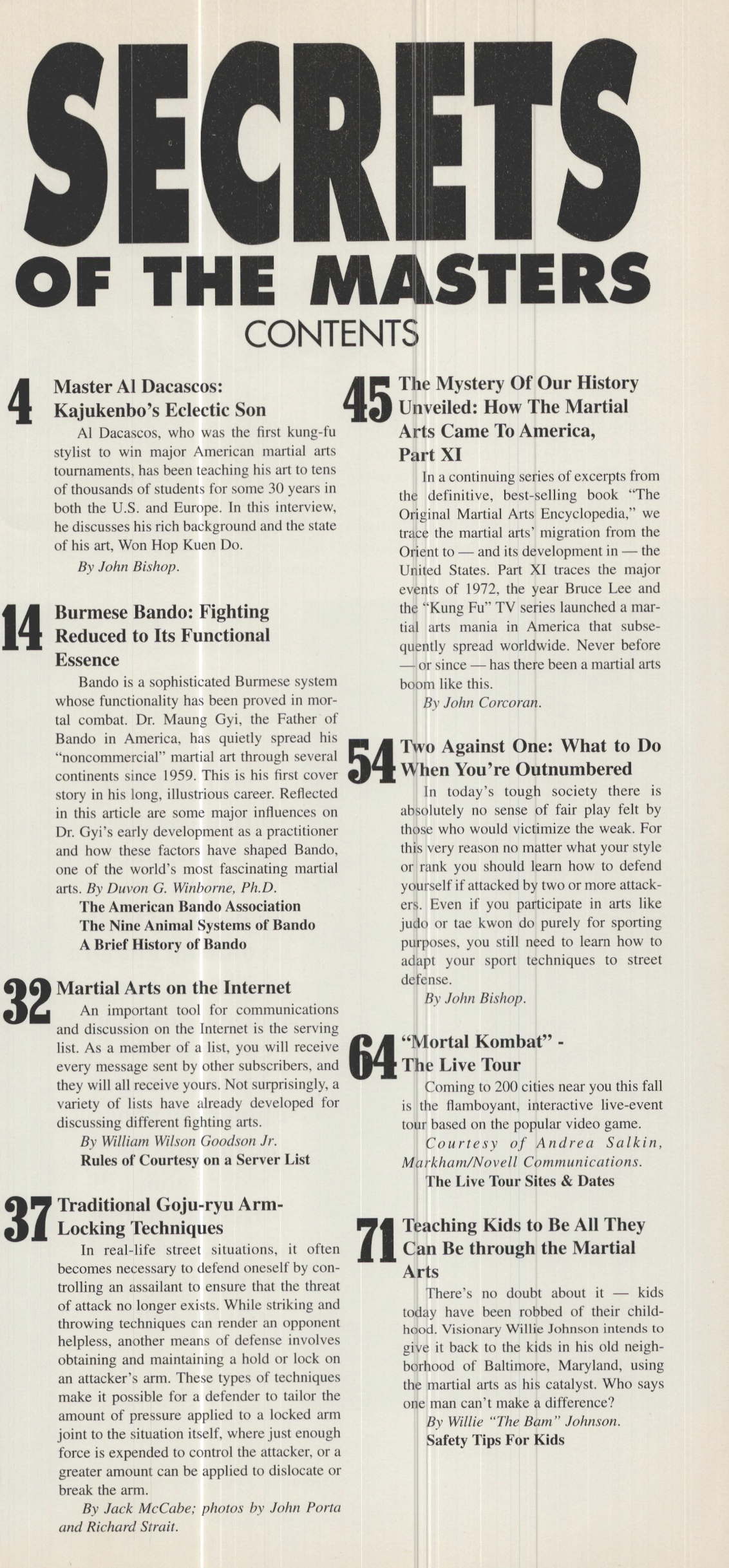 Inside Kung Fu Presents Secrets of the Masters Magazine Dec 1995 (E-Book)