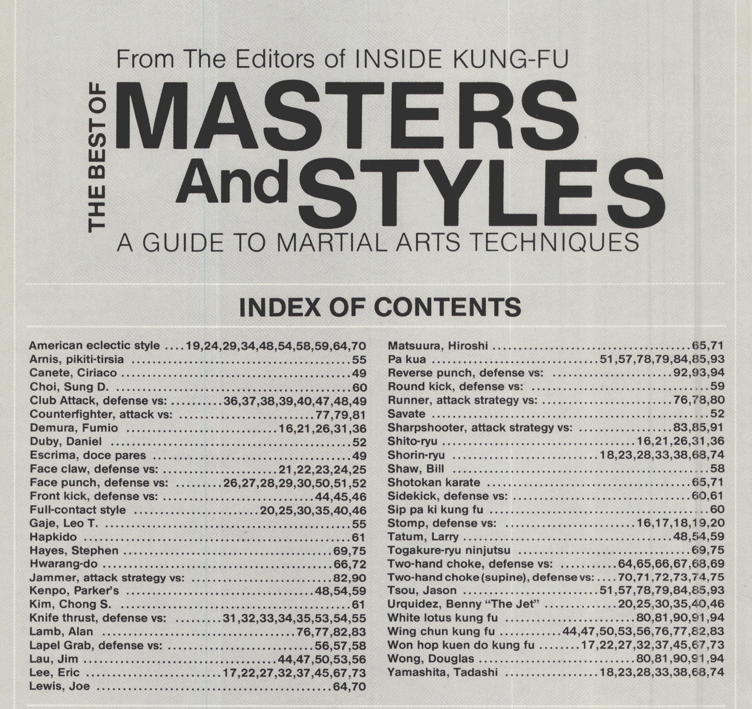 Inside Kung Fu Presents the Best of Masters & Styles Vol 2 Magazine (E-Book)
