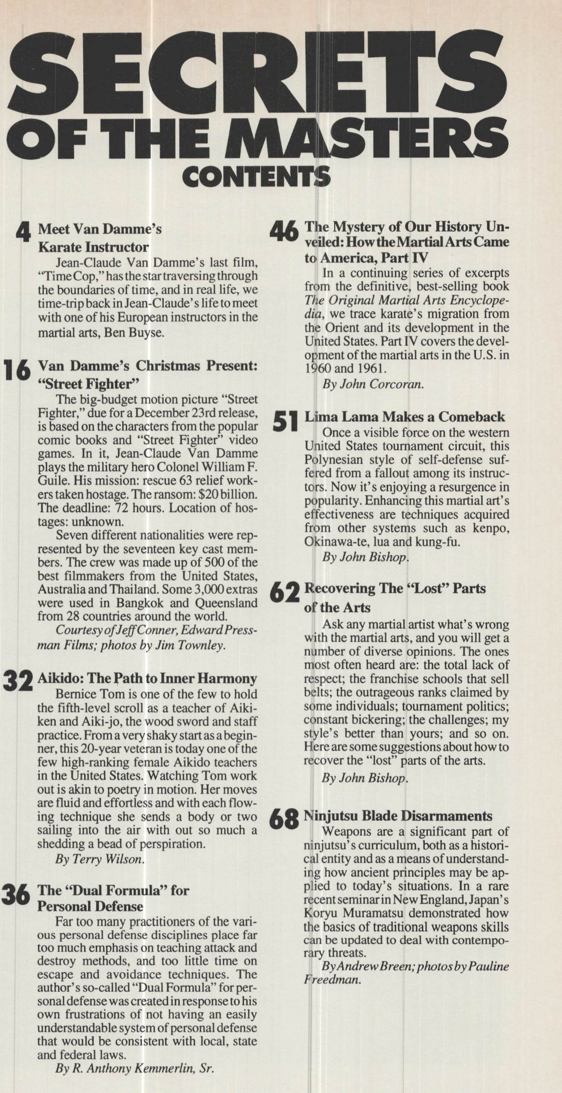 Inside Kung Fu Presents Secrets of the Masters Magazine March 1995 (E-Book)