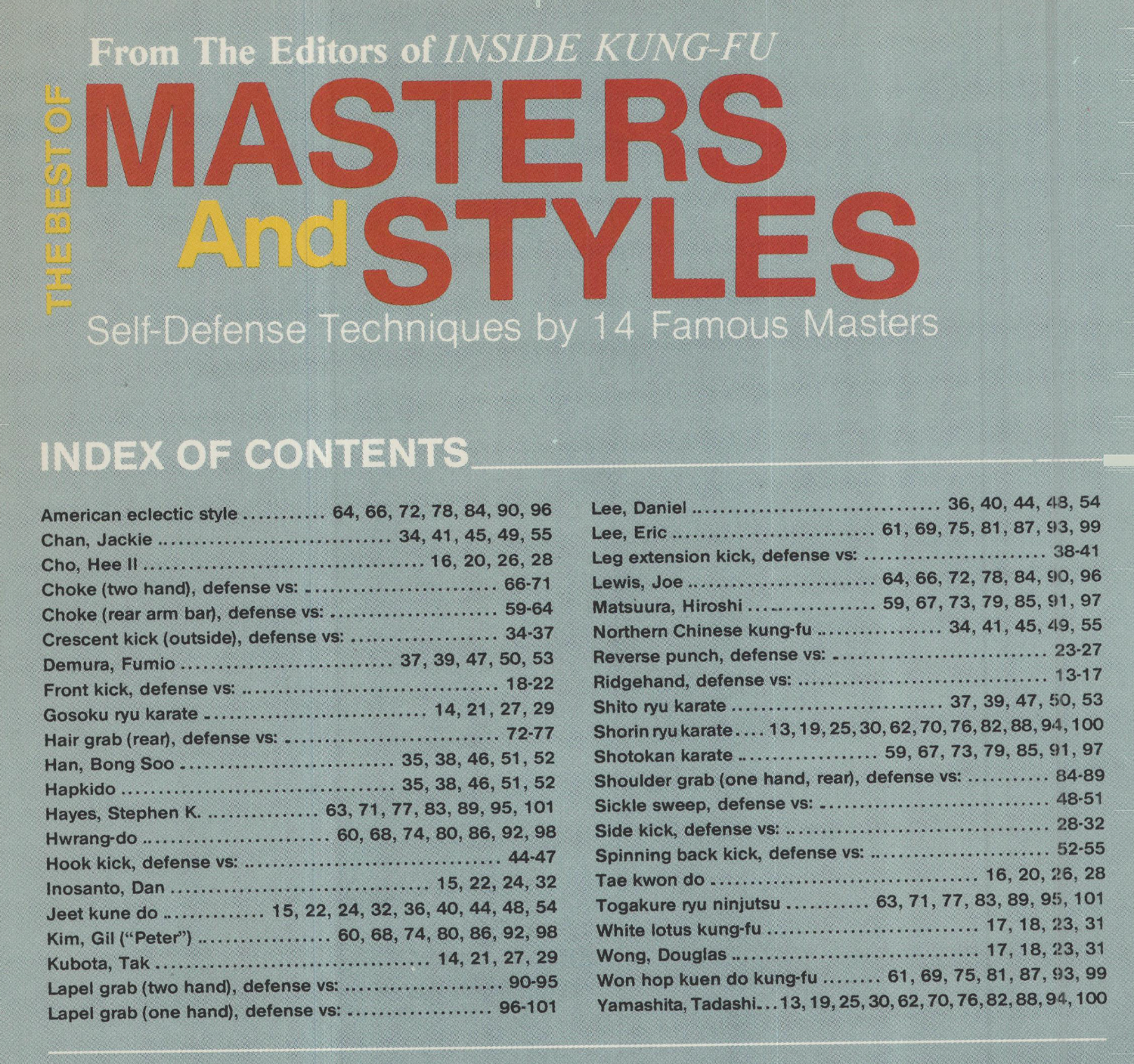 Inside Kung Fu Presents the Best of Masters & Styles Vol 1 Magazine (E-Book)