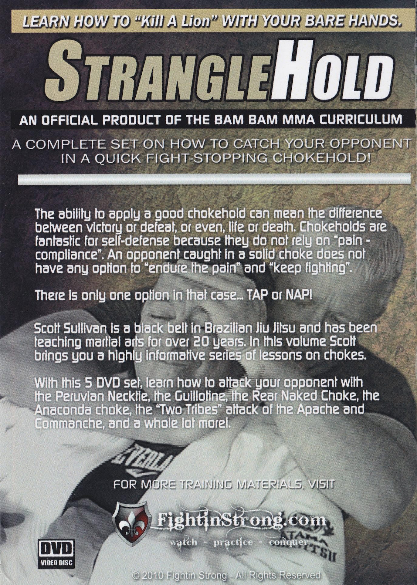 StrangleHold: How to Apply Choking Techniques for Sport & Self-Defense 5 DVD Set by Scott Sullivan (Preowned)
