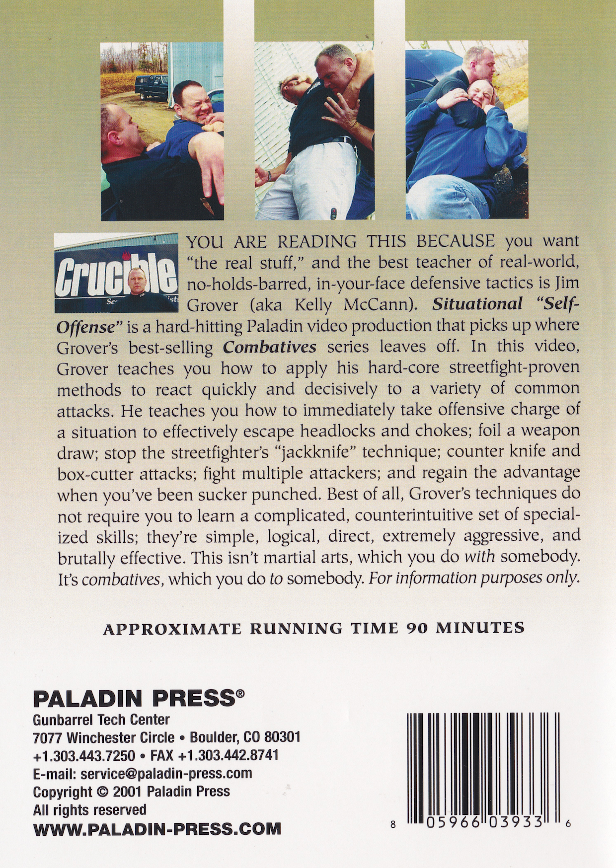 Jim Grover's Situational Self Offense DVD by Kelly McCann aka Jim Grover