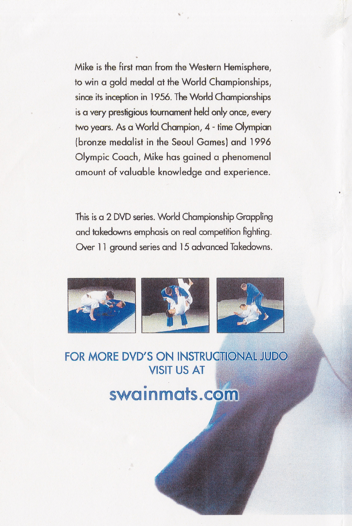 Advanced Judo Take Downs and Ground Fighting 2 DVD Set by Mike Swain (Preowned)