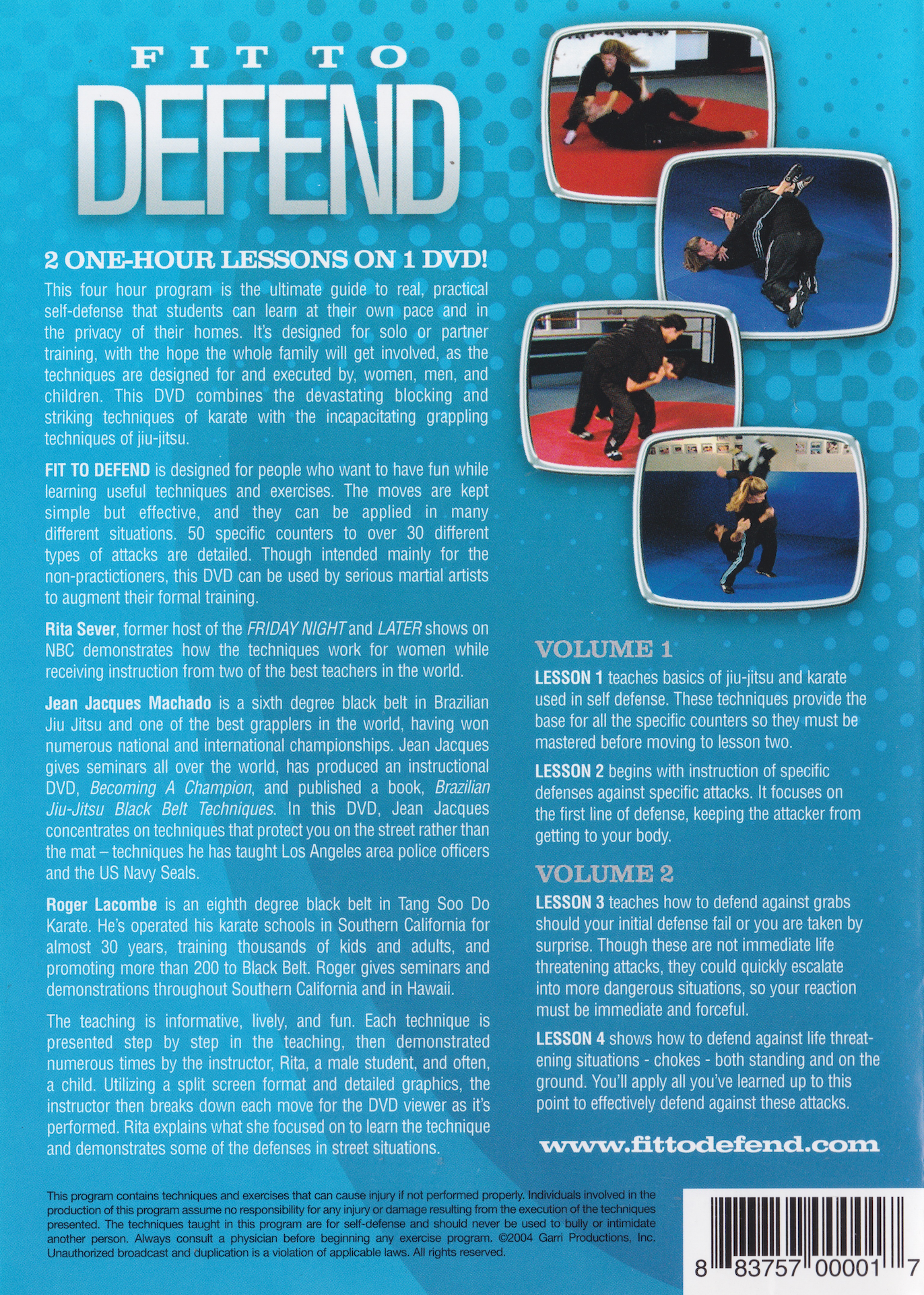 Fit to Defend 2 DVD Set with Jean Jacques Machado & Roger Lacombe