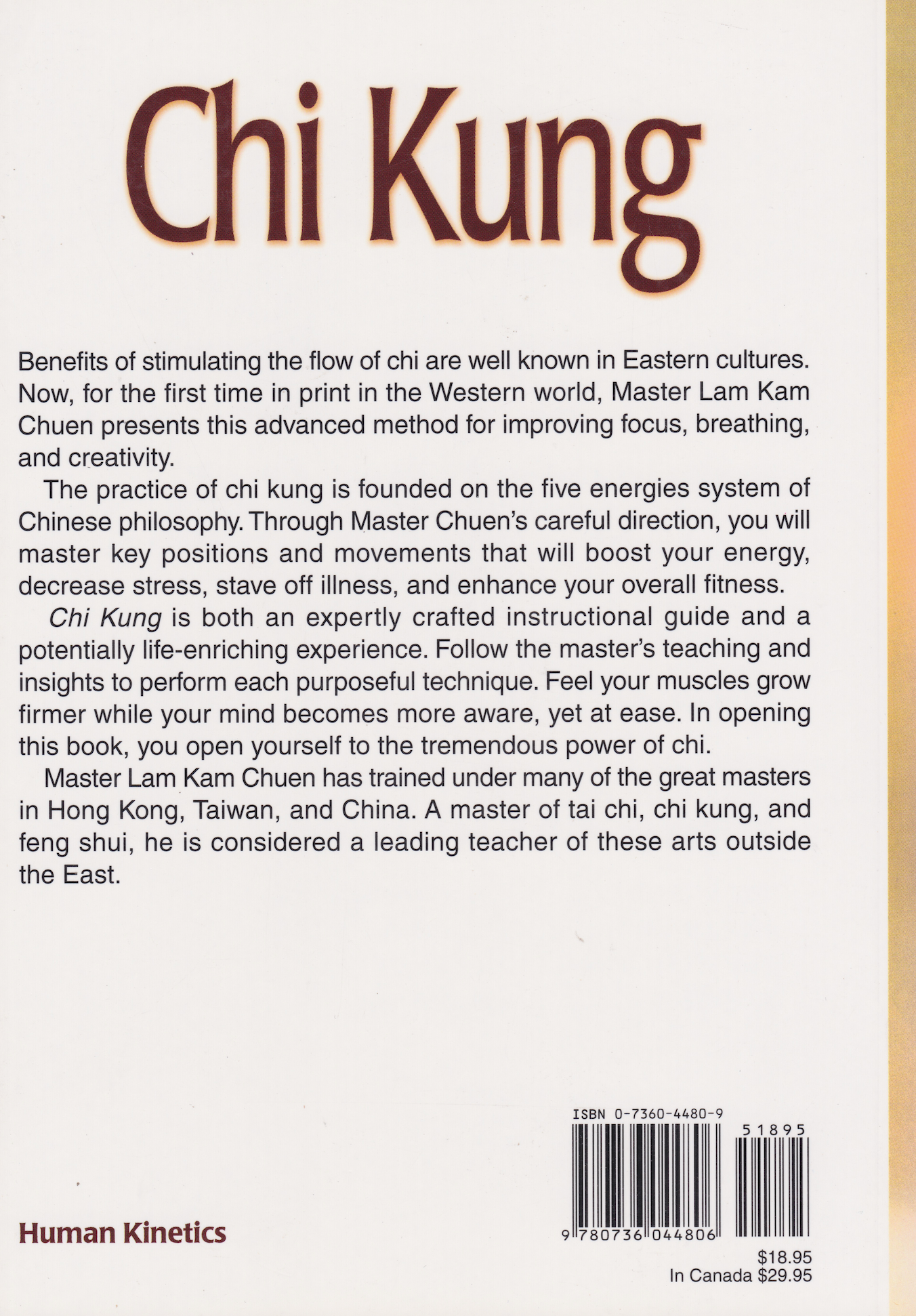 Chi Kung: Way of Power Book by Lam Kam Chuen (Preowned)