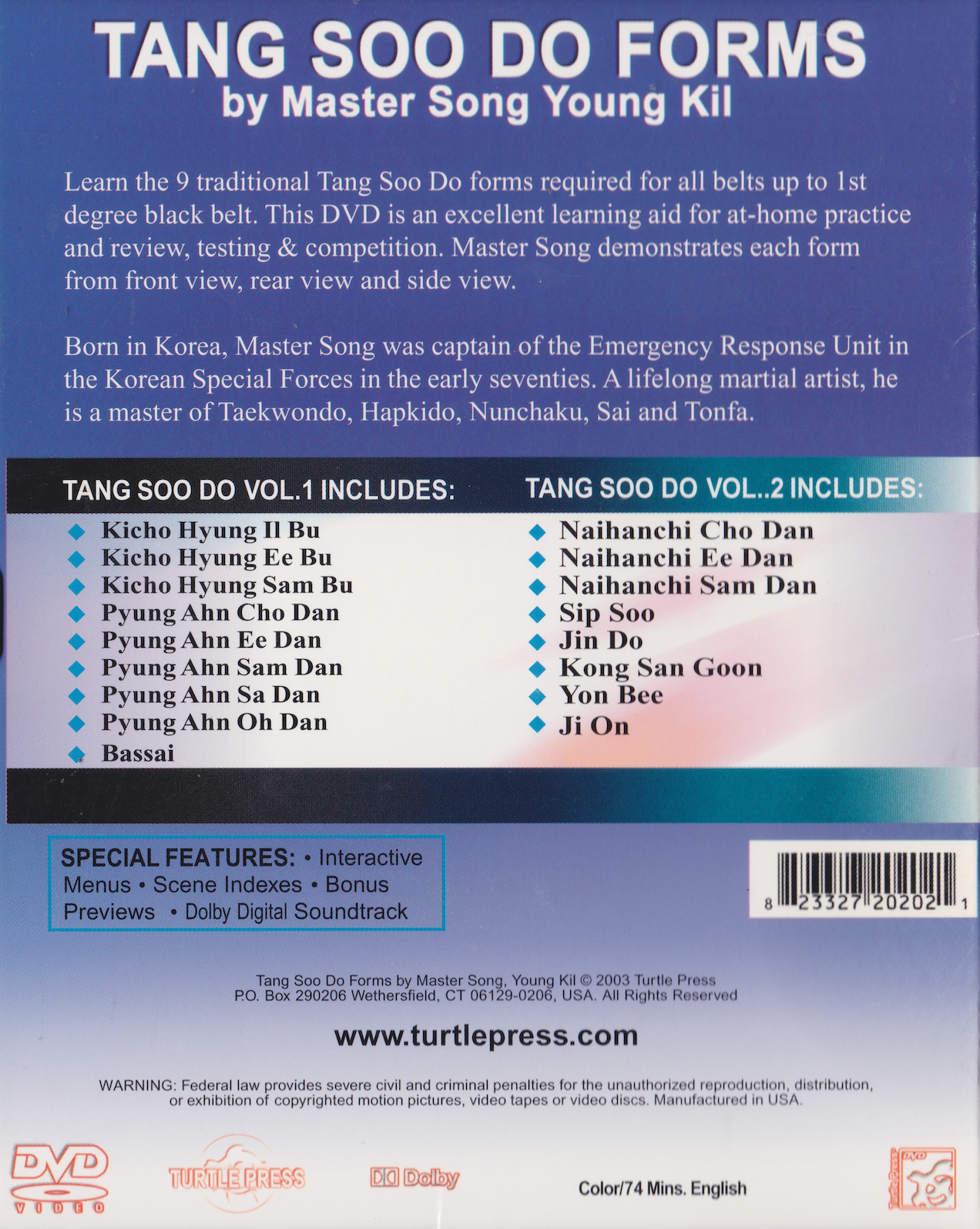 Tang Soo Do Forms Volume 1: Color Belt DVD by Young Kil Song (Preowned)