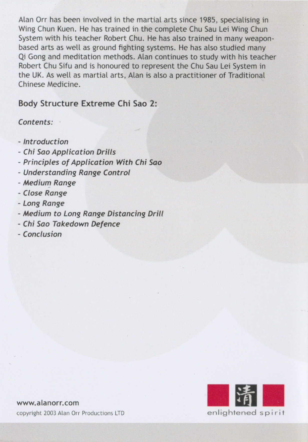 NHB Wing Chun: Body Structure Extreme Chi Sao 2 DVD by Alan Orr (Preowned)