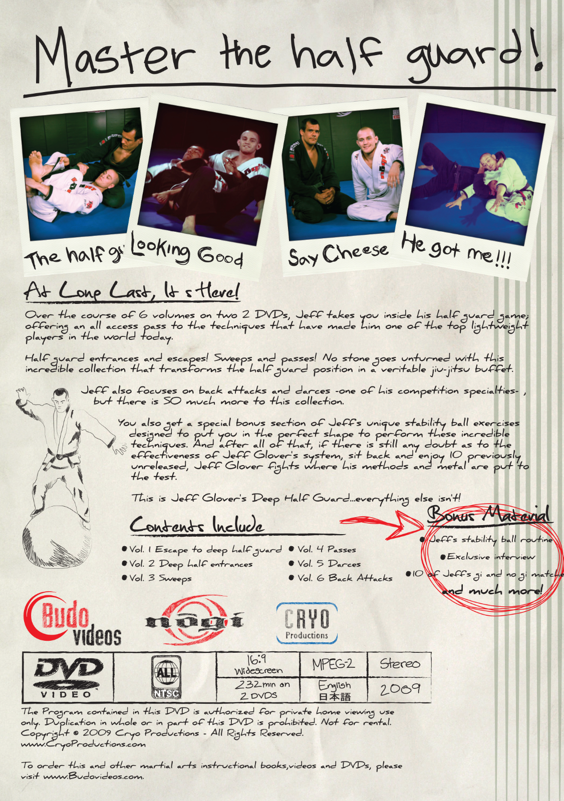 Jeff Glover's Deep Half Guard 6 Volume DVD Set