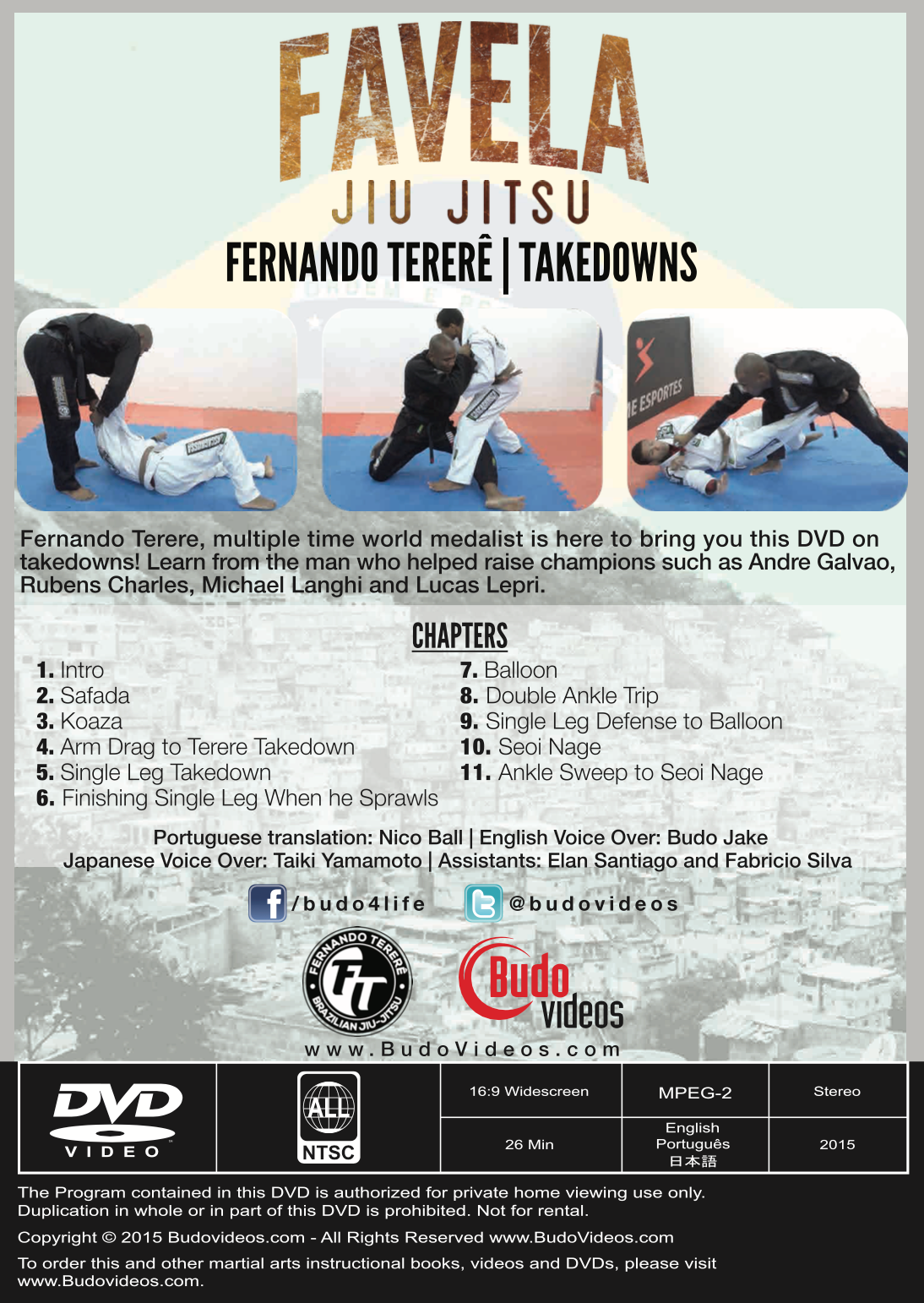 Favela Jiu Jitsu Vol 9 Takedowns by Fernando Terere DVD