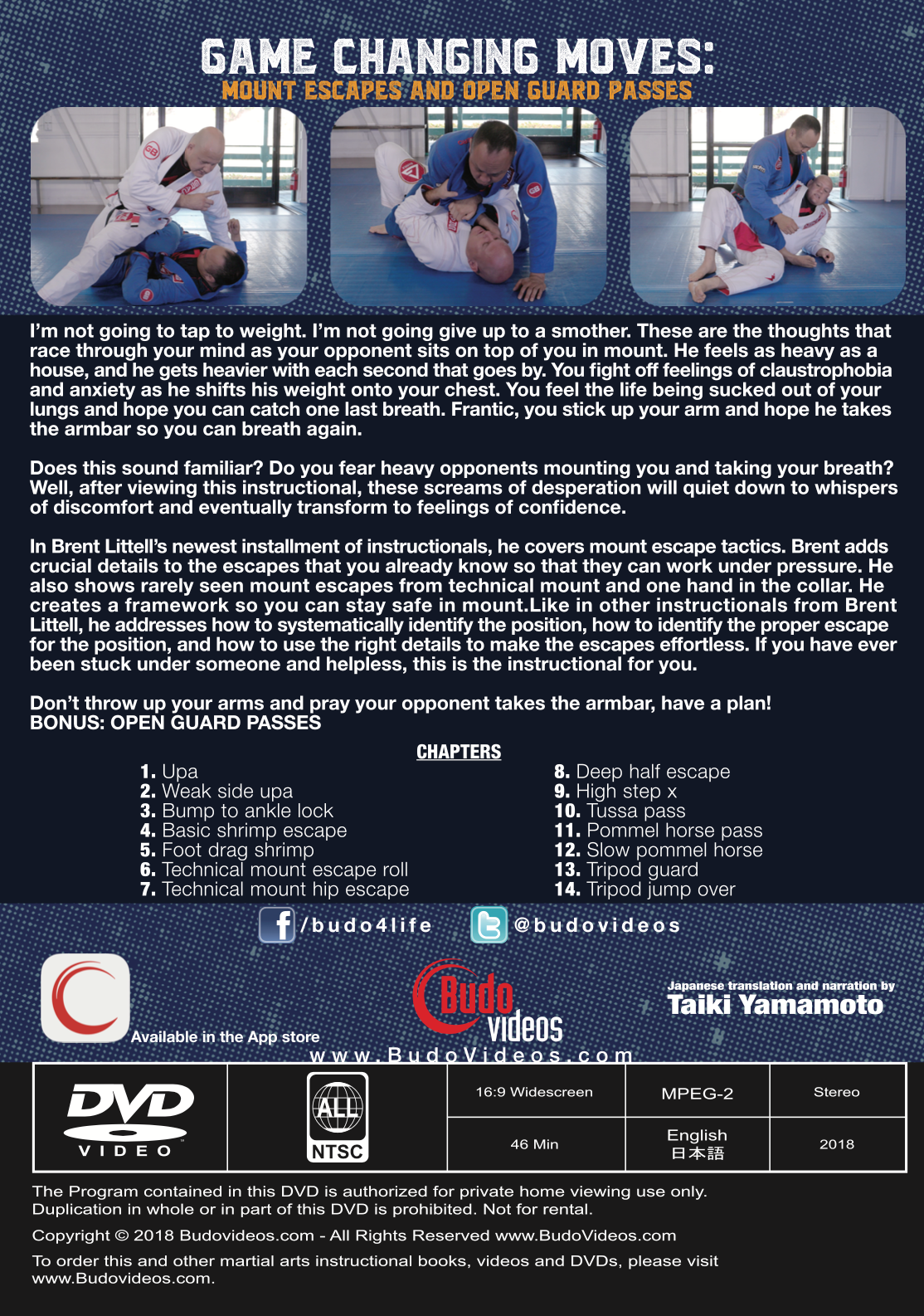 Game Changing Moves: Mount Escapes & Open Guard Passes DVD by Brent Littell