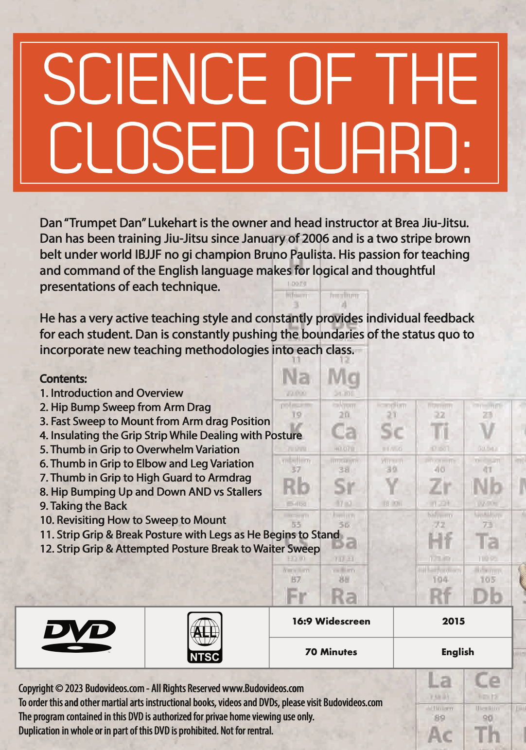 Science of the Closed Guard - Cross Grip Attacks DVD with Dan Lukehart
