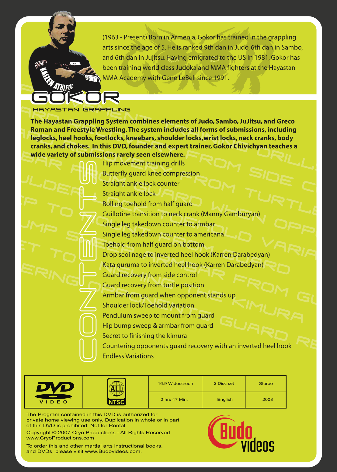 Juego de DVD Hayastan Grappling 2 de Gokor Chivichyan