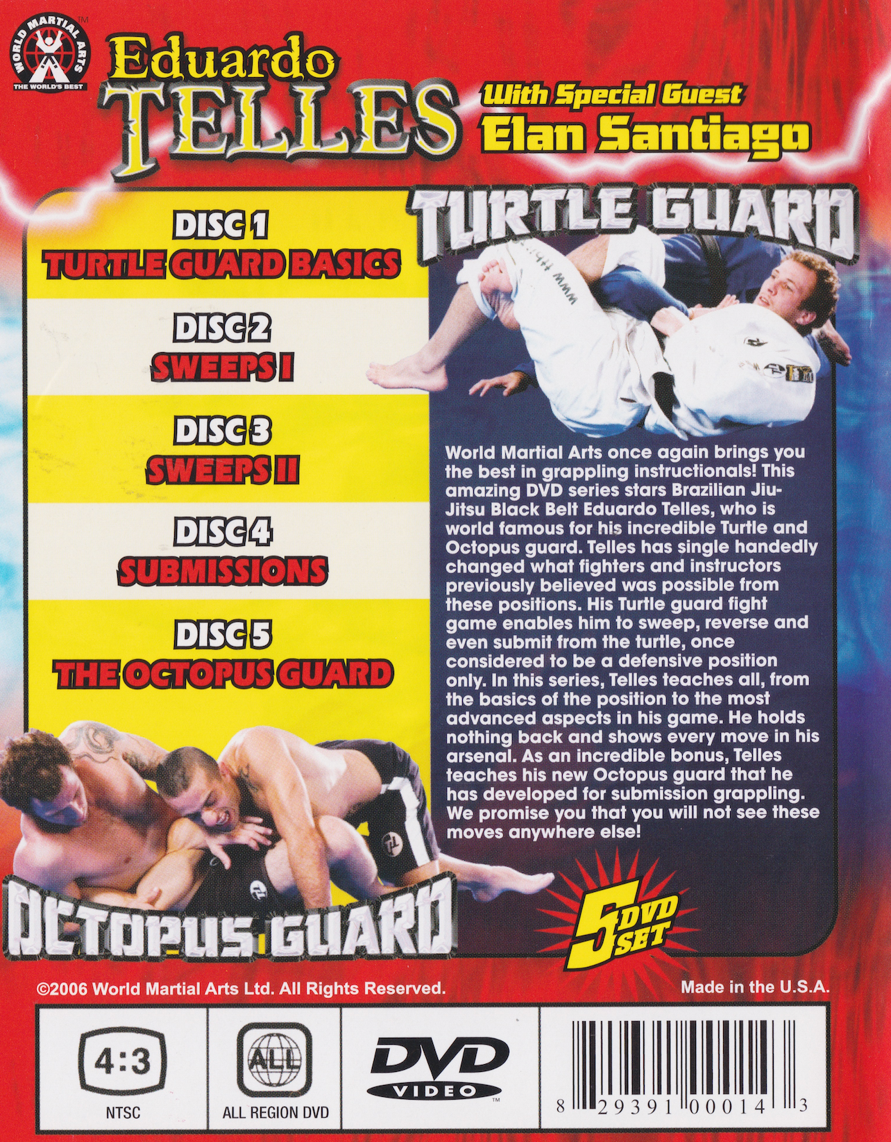 Turtle & Octopus Guard 5 DVD Set by Eduardo Telles (Preowned)