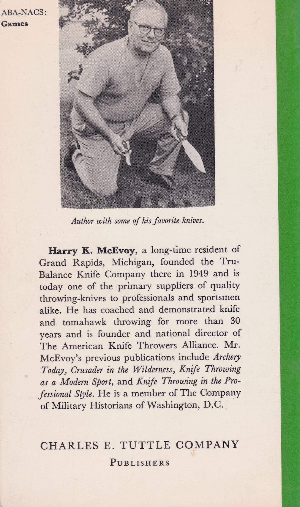 Knife Throwing: A Practical Guide Book by Harry McEvoy (1st Edition) (Preowned)