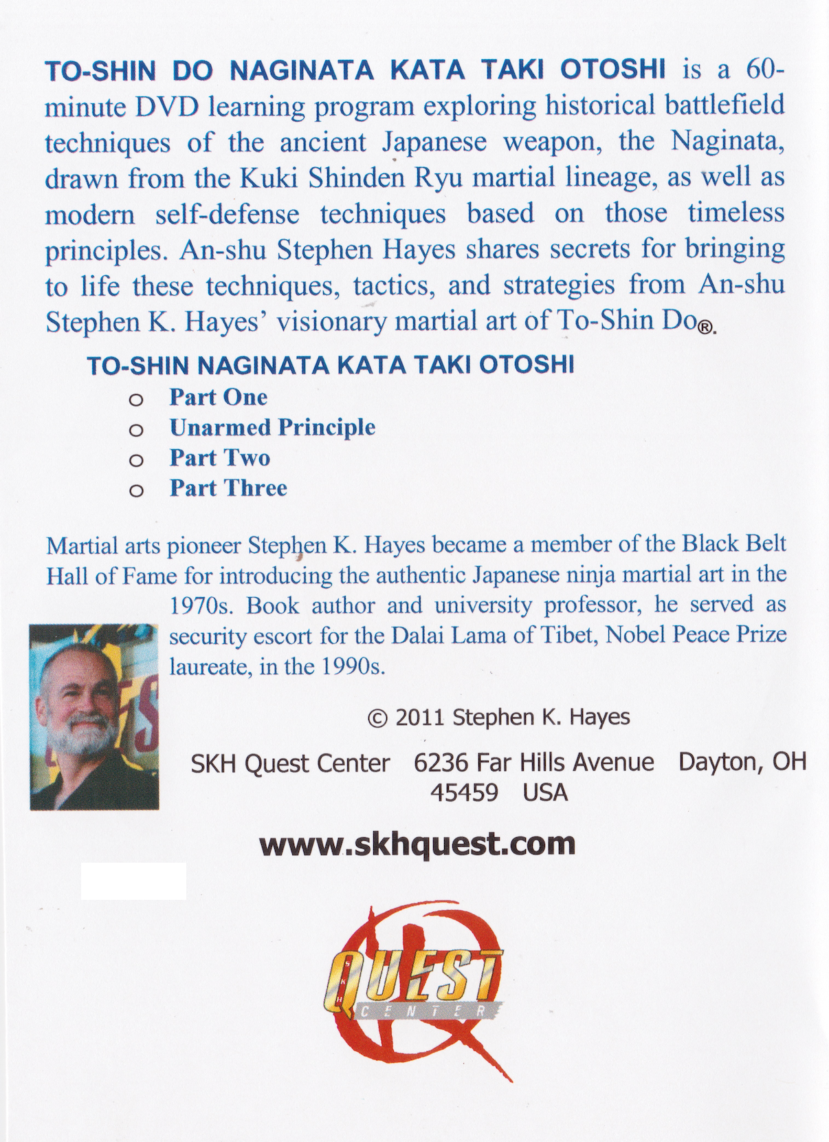 To-Shin Do Naginata Kata Taki Otoshi DVD with Stephen Hayes