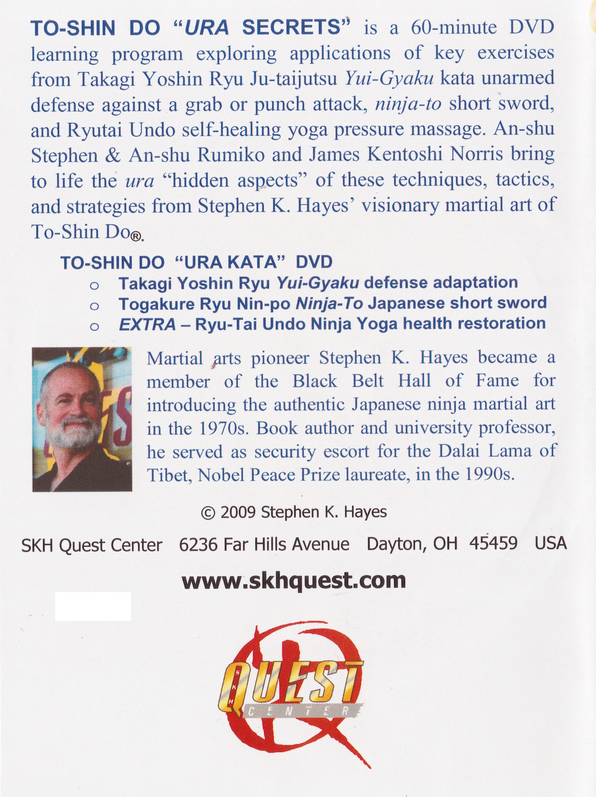To-Shin Do Takagi Yoshin Ryu Yui-Gyaku Togakure Ryu Ninpo Ninja-To DVD with Stephen Hayes