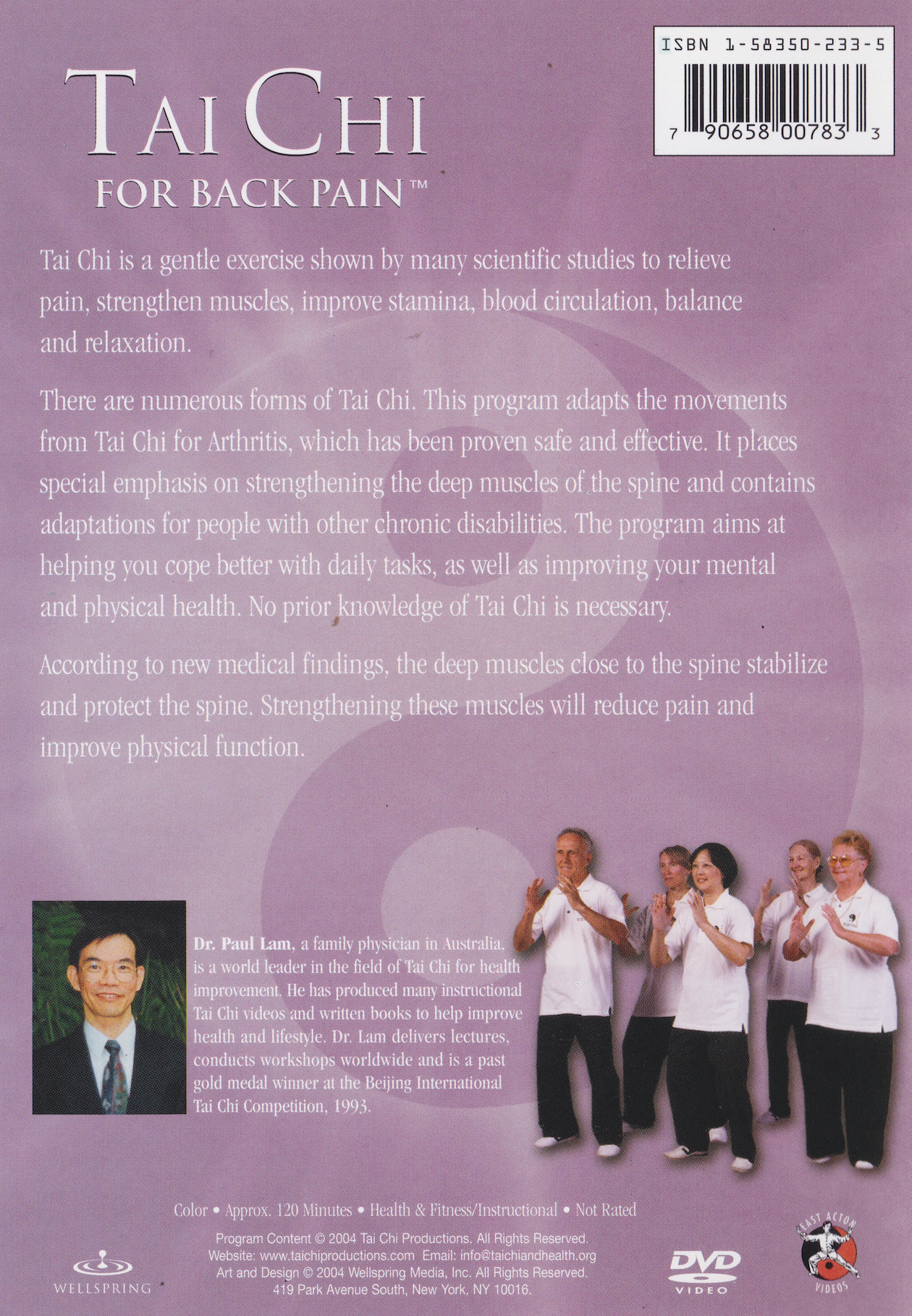 Tai Chi for Back Pain DVD by Paul Lam (Preowned)