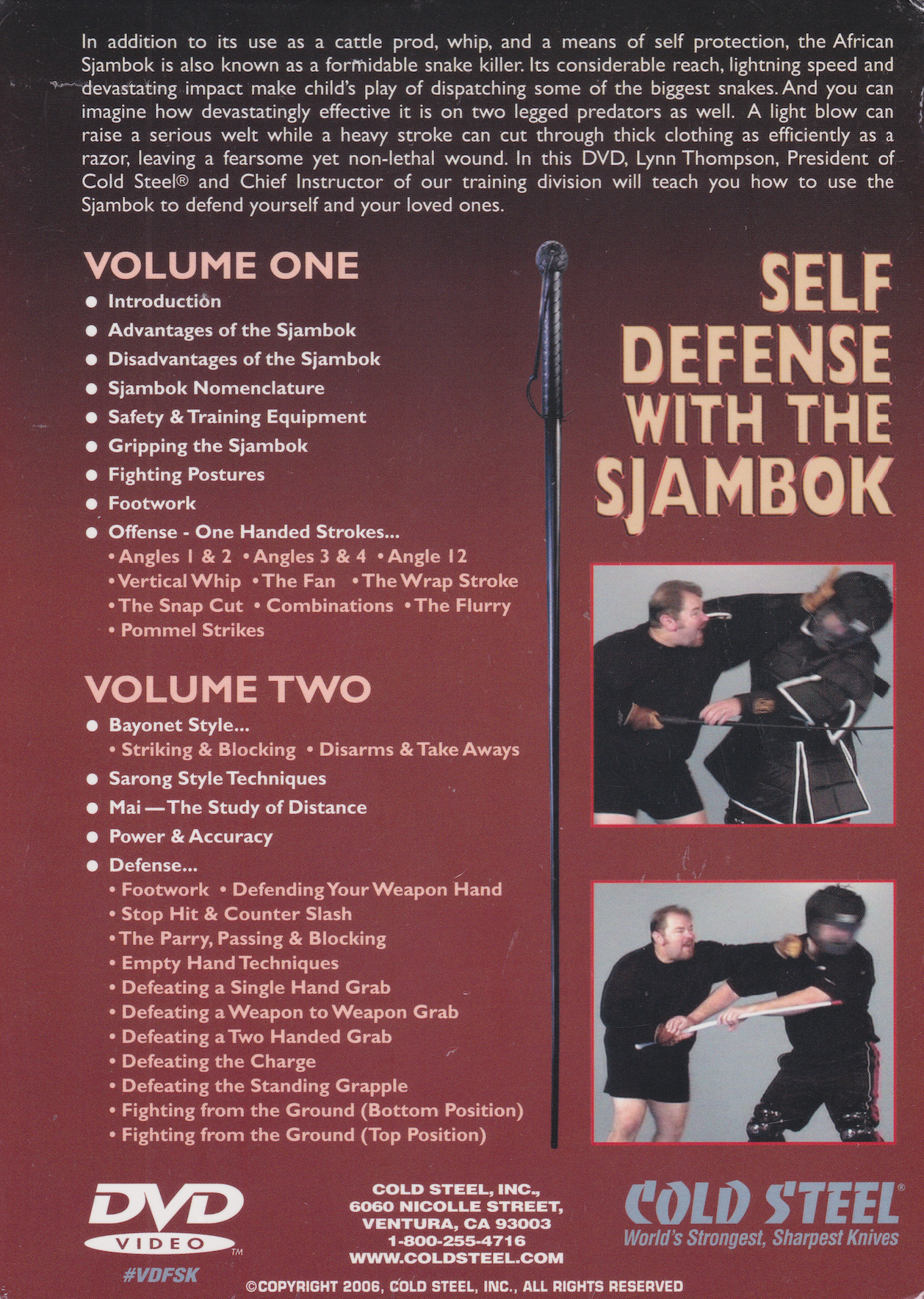 Self Defense with the Sjambok 2 DVD Set by Lynn Thompson