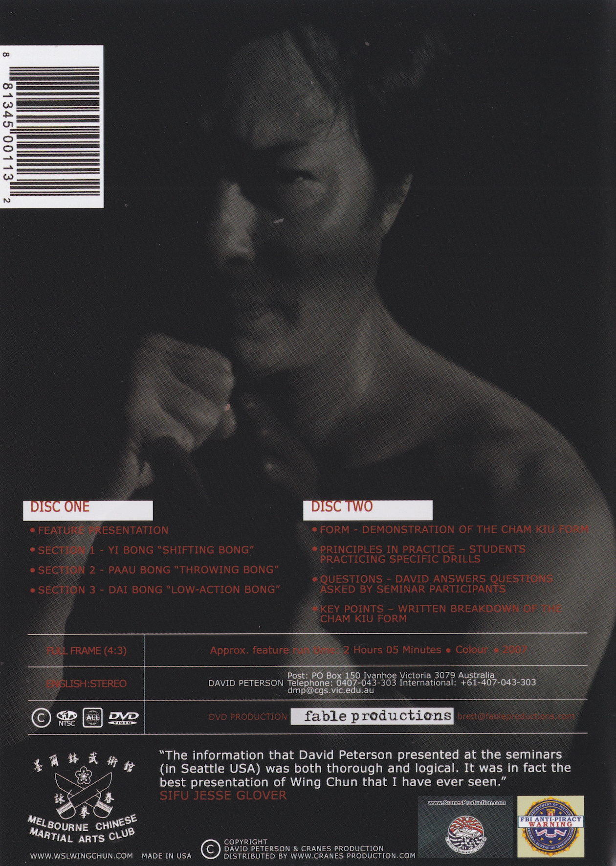 Wong Shun Leung Wing Chun Kuen Cham Kiu Seminar 2 DVD Set by David Peterson