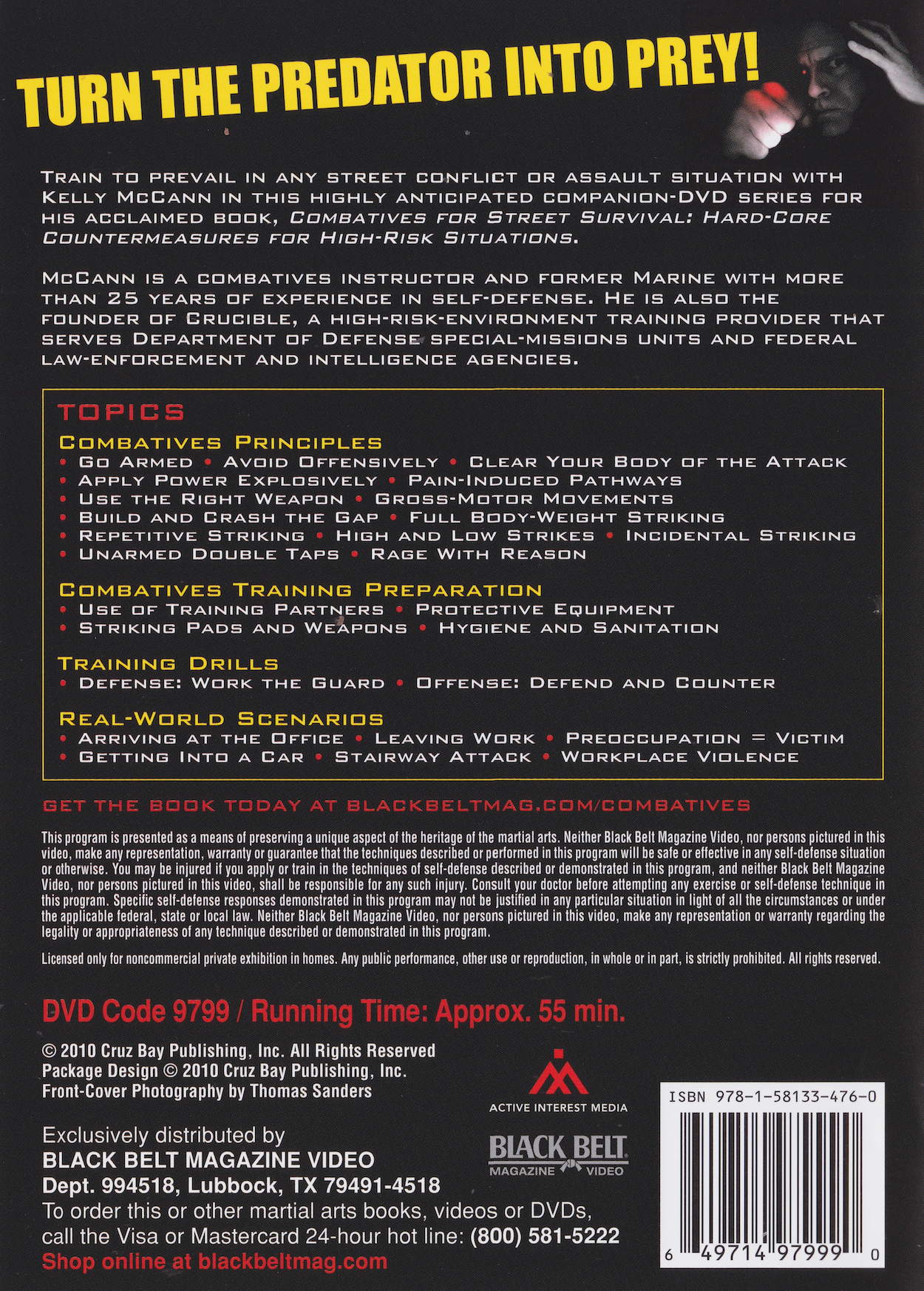 Combatives for Street Survival DVD 3: Contact Training, Protective Equipment and Street Scenarios by Kelly McCann