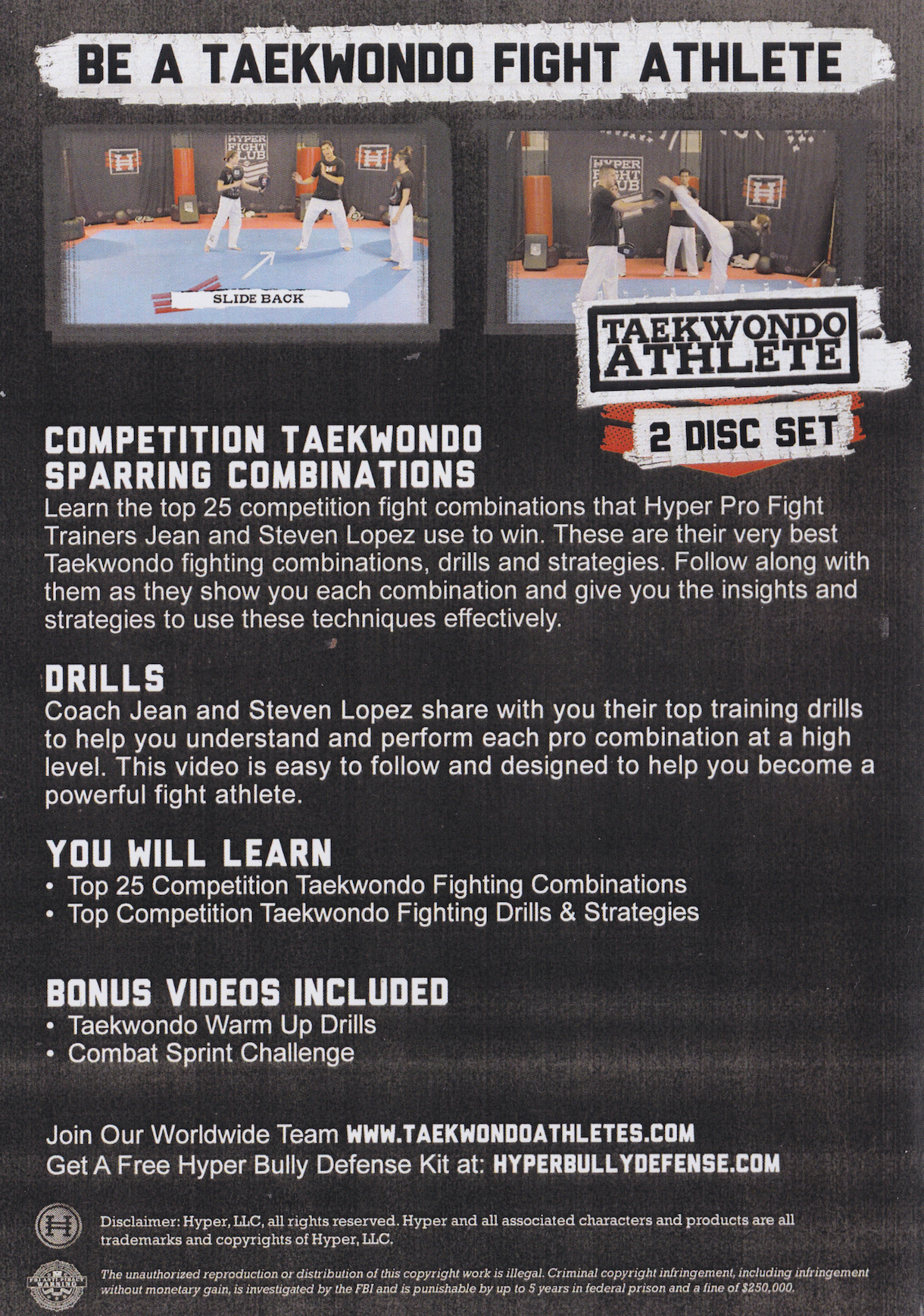 Taekwondo Athlete Pro Fight Combinations 2 DVD Set by Coach Jean & Steven Lopez (Preowned)