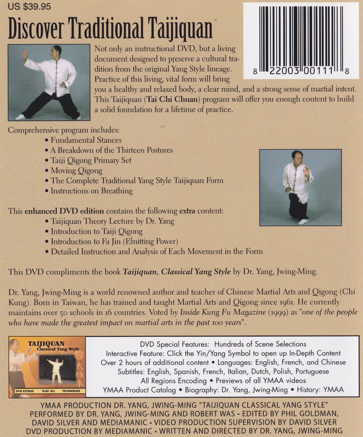 Tai Chi Chuan Classical Yang Style DVD with Dr. Yang, Jwing-Ming