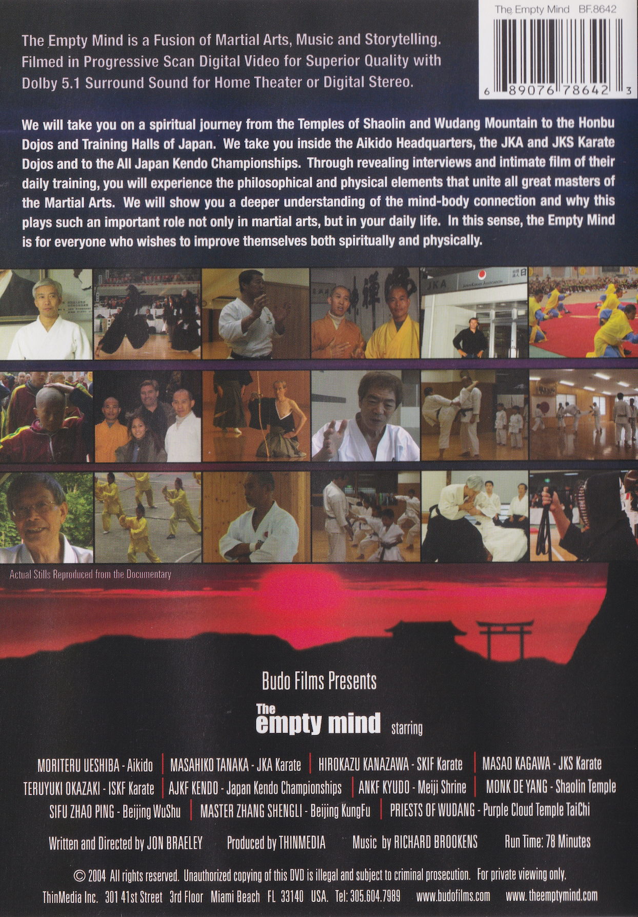 The Empty Mind Martial Arts Documentary DVD (Preowned)