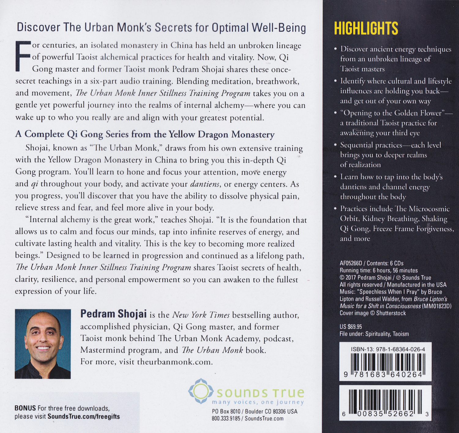 The Urban Monk Inner Stillness Training Program 6 CD Audiobook by Pedram Shojai (Preowned)
