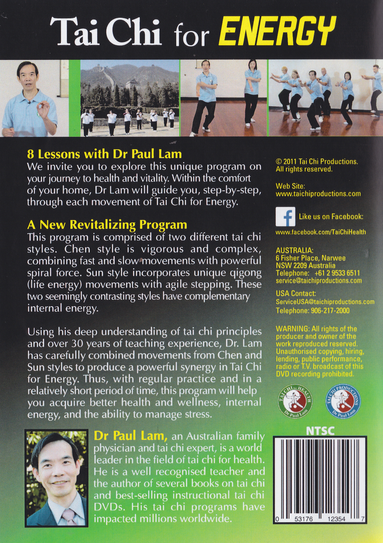 Tai Chi for Energy: 8 Lessons DVD by Paul Lam (Preowned)