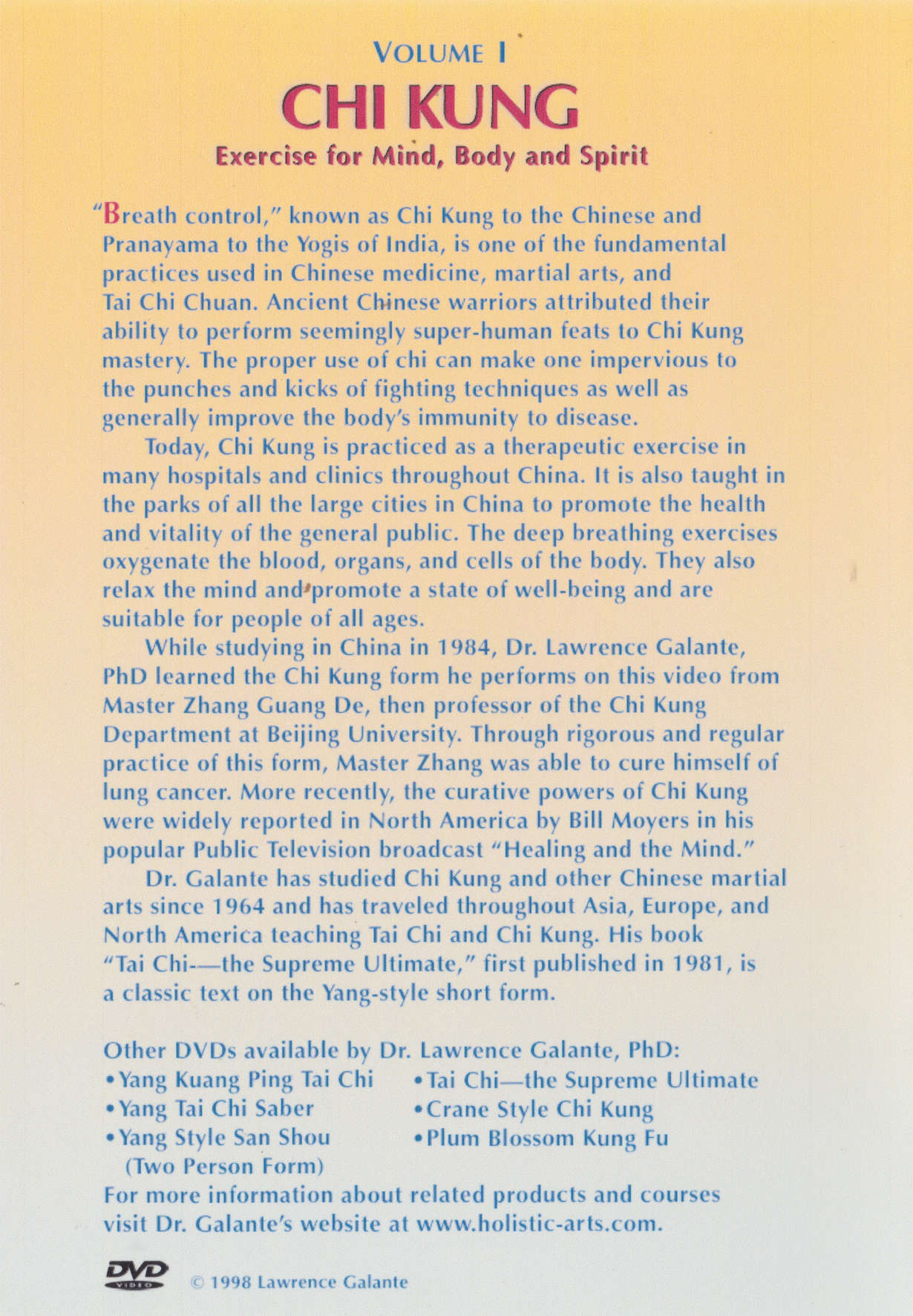 Chi Kung Vol 1 DVD by Lawrence Galante (Preowned)
