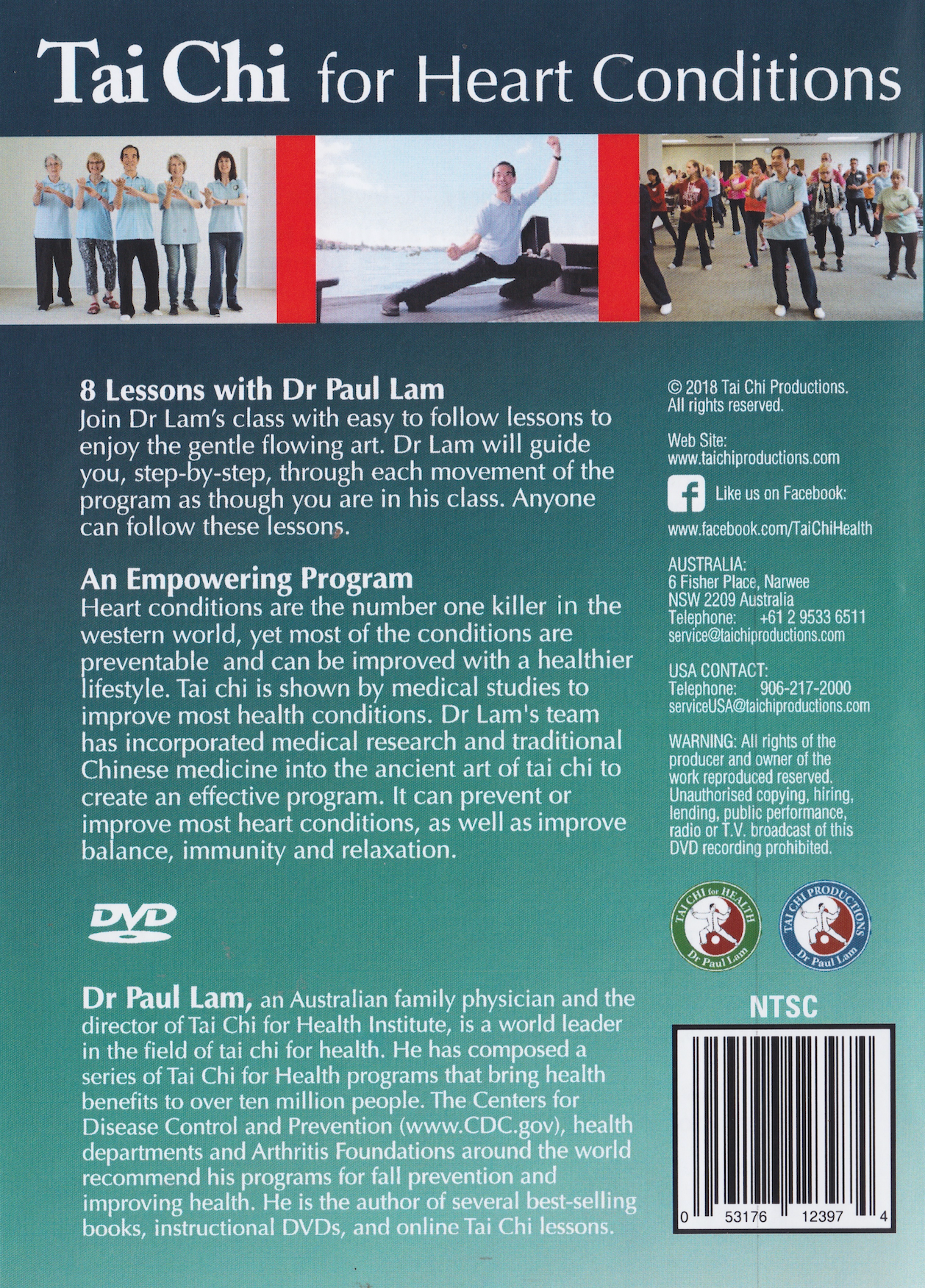 Tai Chi for Heart Conditions - Moving to Heart Health DVD by Paul Lam (Preowned)