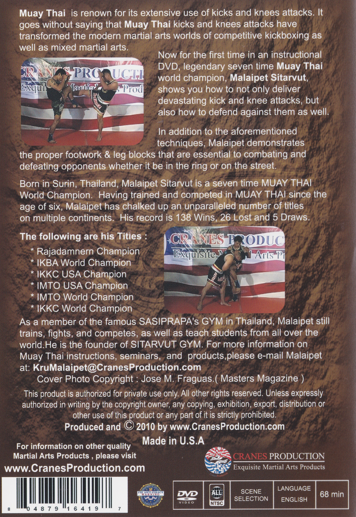 Maximum Damage: Destructive Kicks & Knees of Muay Thai DVD with Malaipet