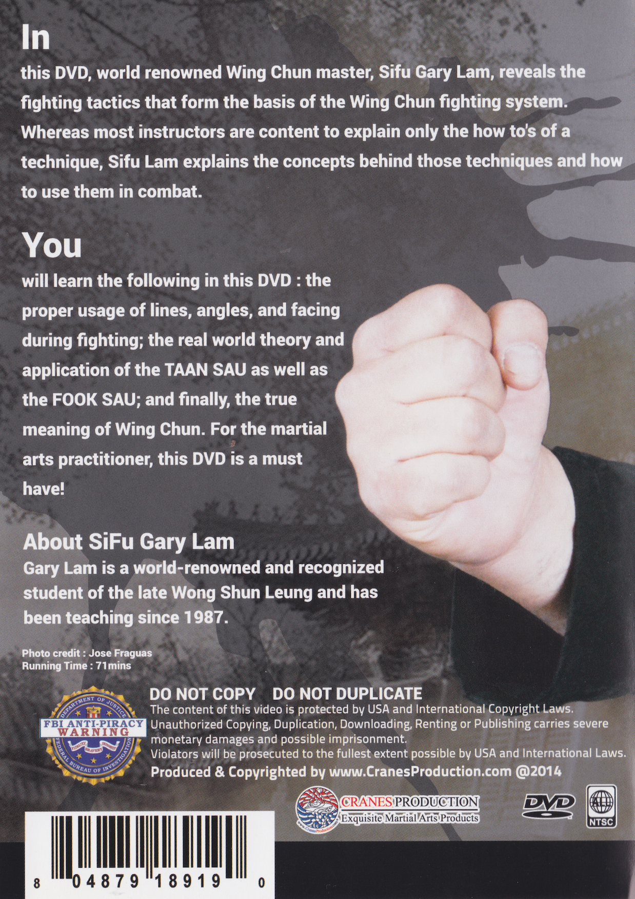 Wing Chun Combat Tactics Seminar Part 1 DVD by Gary Lam